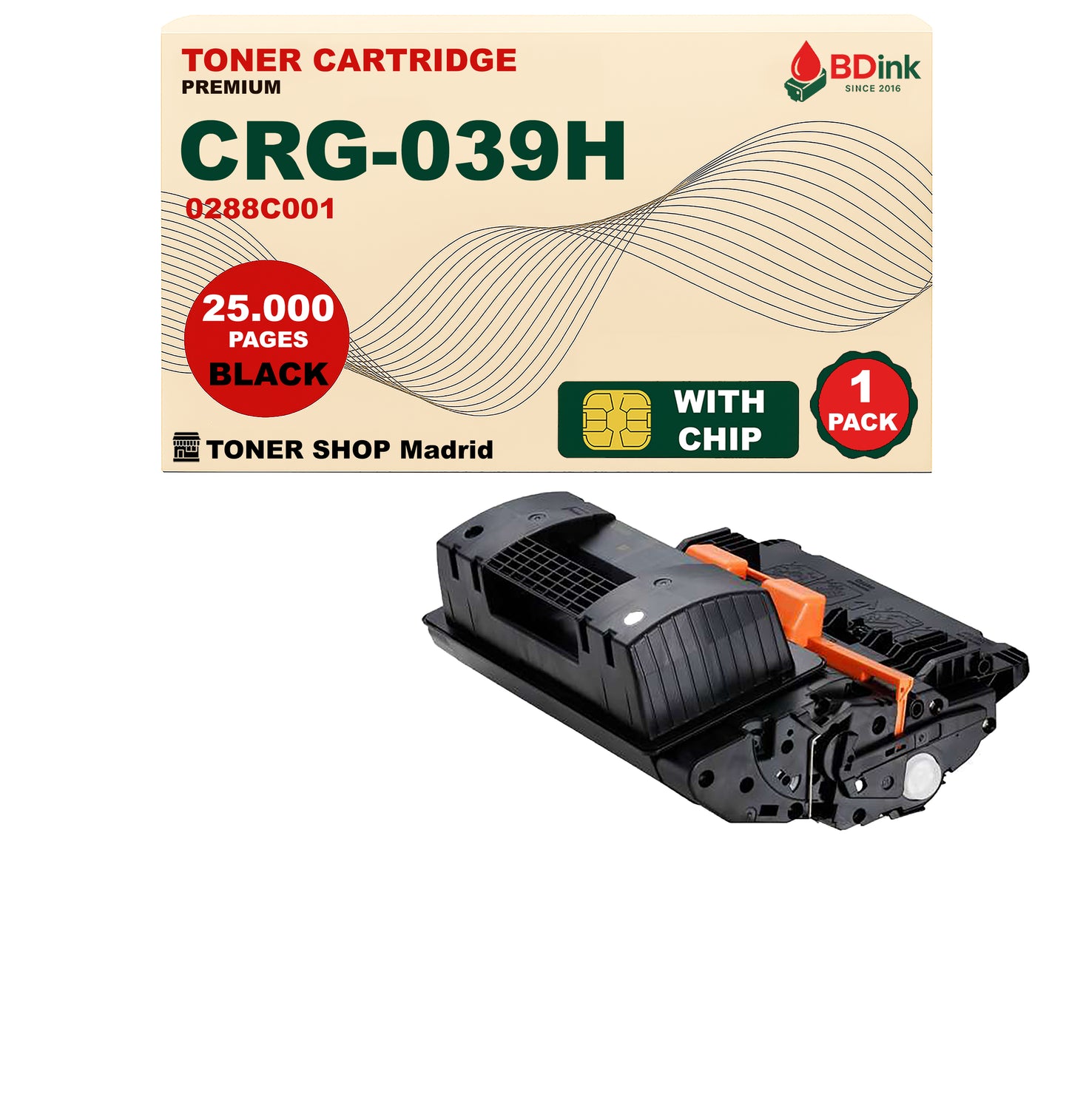 BDink Cartucho Tóner Compatible Canon 039H Negro