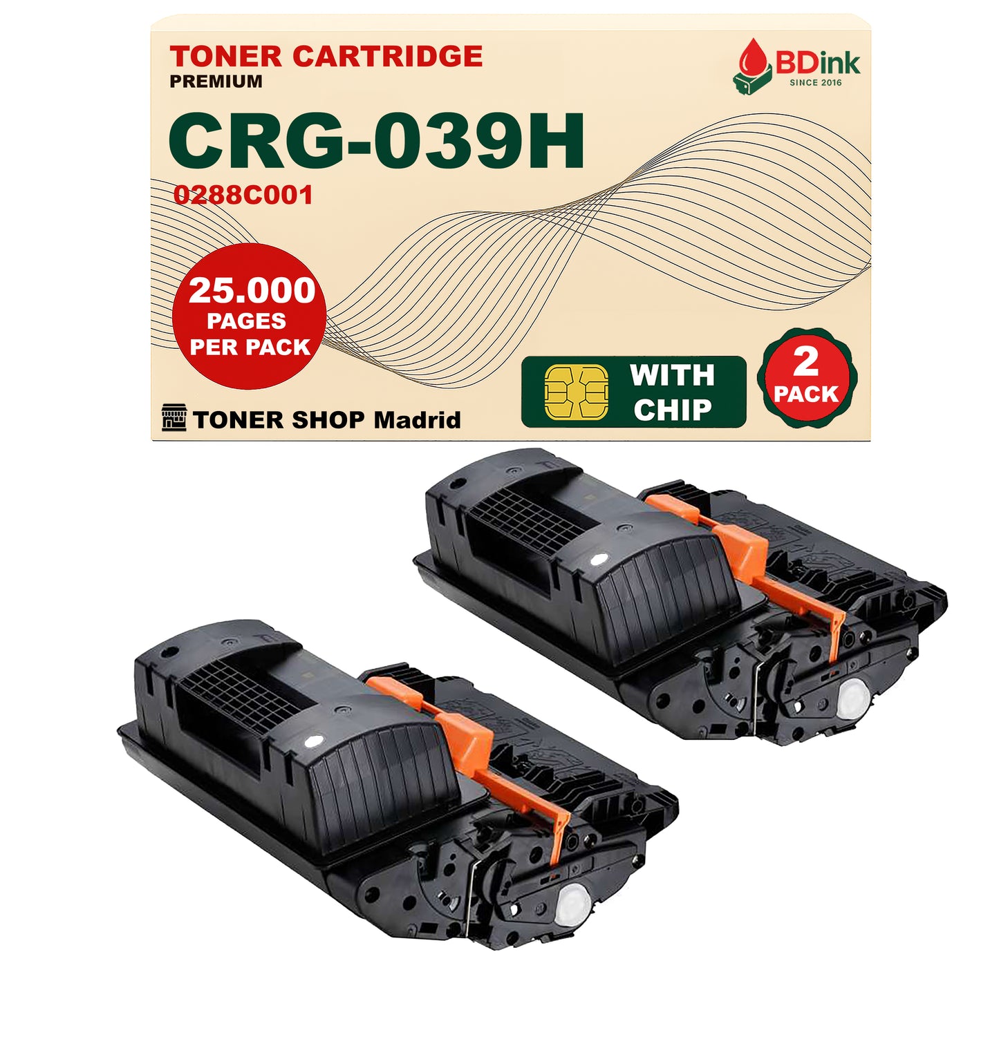 BDink Cartucho Tóner Compatible Canon 039H Negro