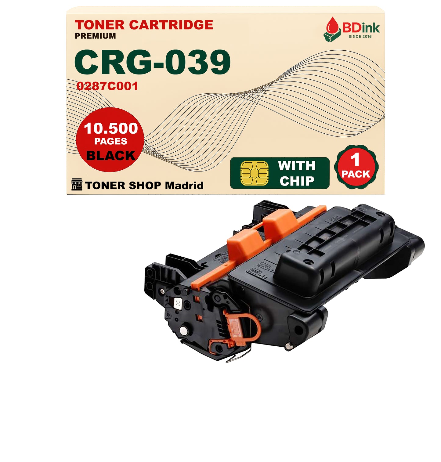 BDink Cartucho Tóner Compatible Canon 039 Negro
