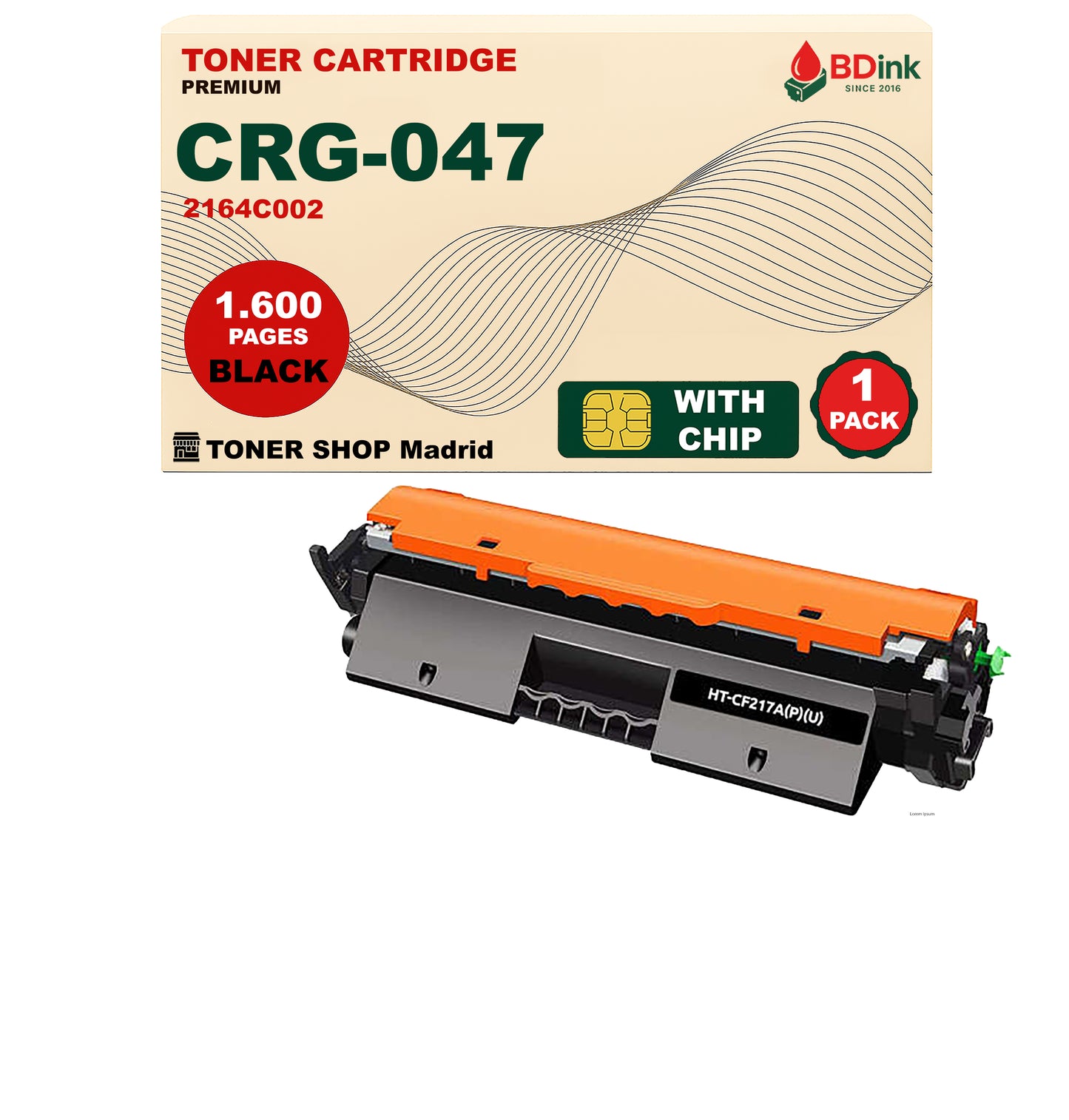 BDink Cartucho Tóner Compatible Canon 047 Negro