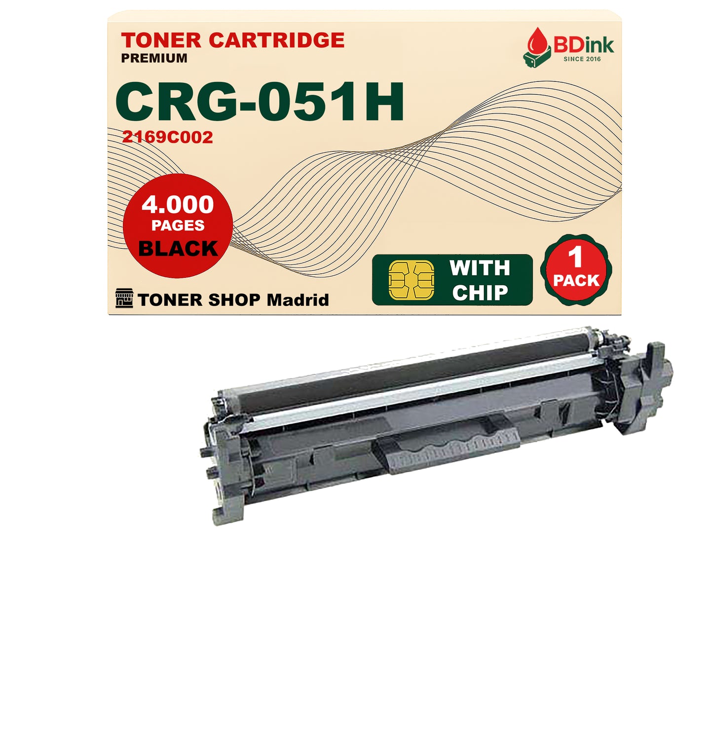 BDink Cartucho Tóner Compatible Canon 051H Negro