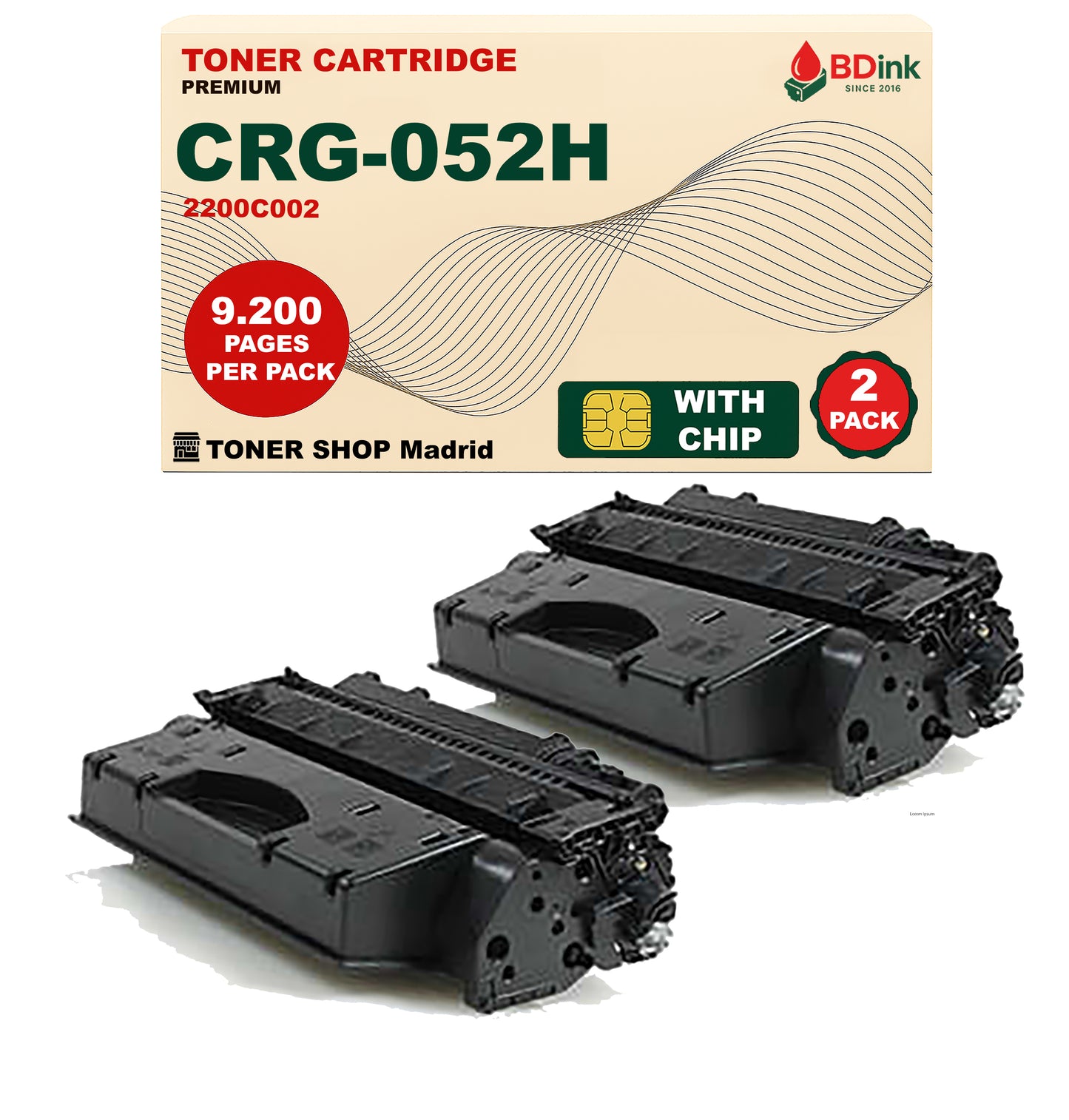 BDink Cartucho Tóner Compatible Canon 052H Negro