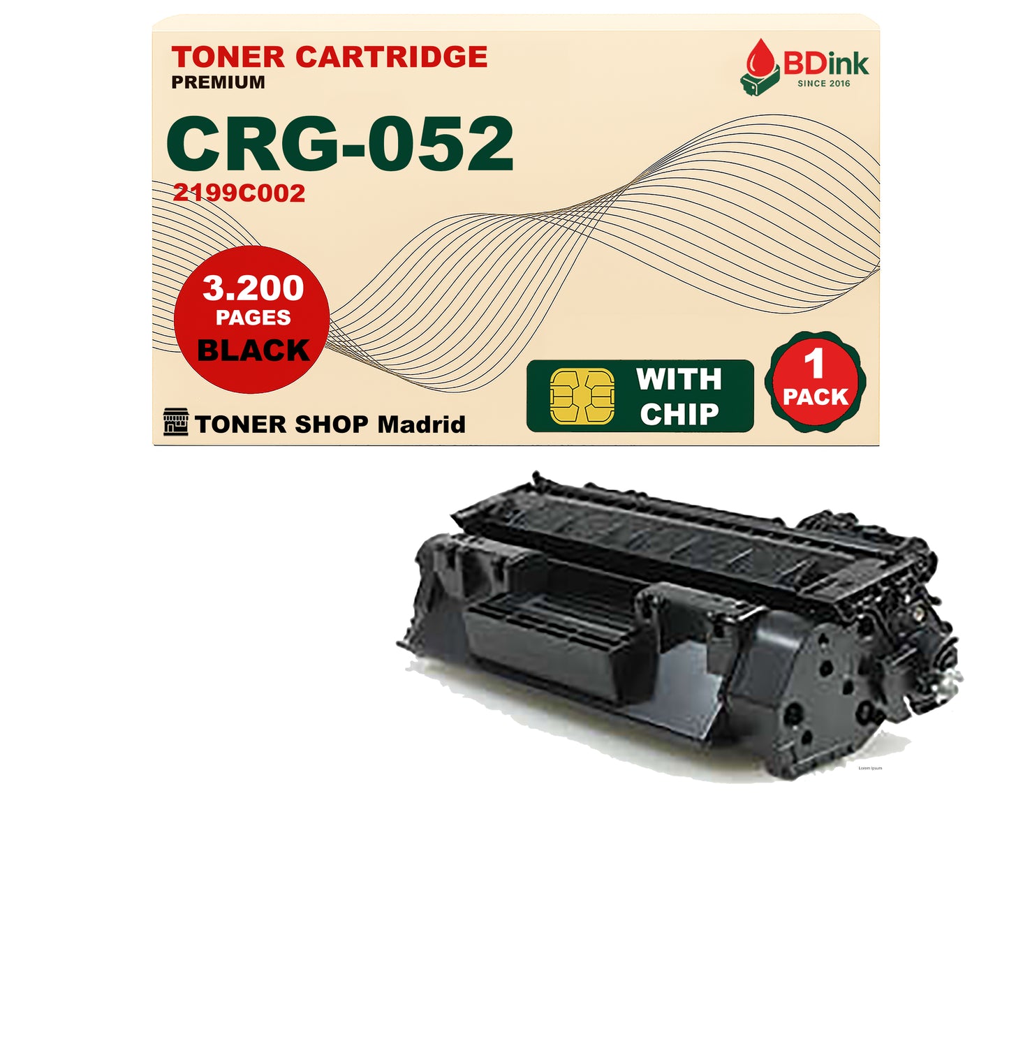BDink Cartucho Tóner Compatible Canon 052 Negro