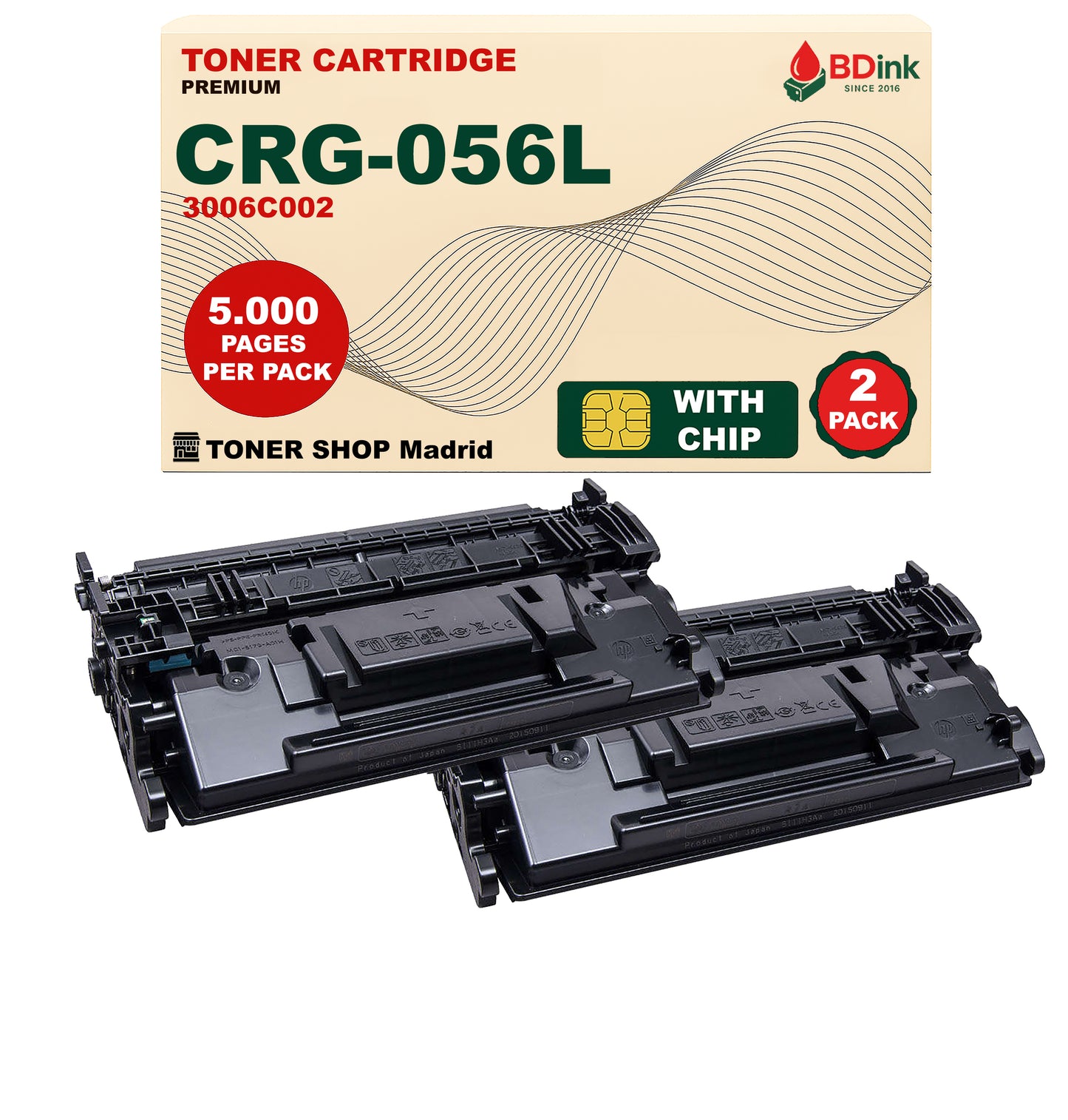 BDink Cartucho Tóner Compatible Canon 056L Negro