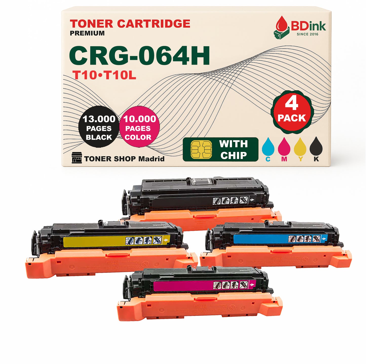 BDink Tóner Compatible Canon 064H/T10/T10L (CMYK Pack 4)