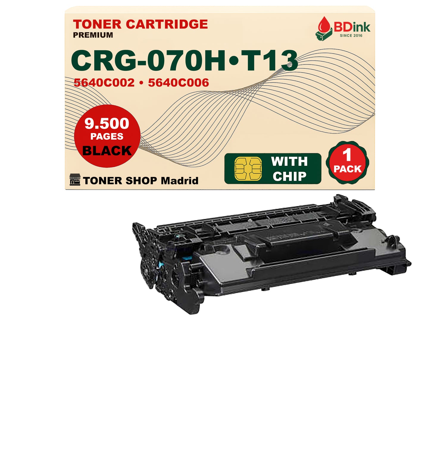 BDink Cartucho Tóner Compatible Canon 070H/T13 Negro