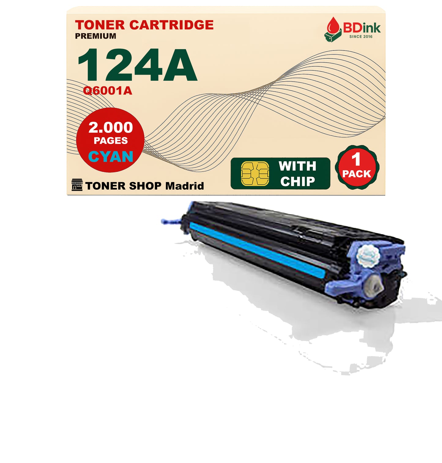 BDink Tóner Compatible HP 124A (Pack 4 CMYK) Q6000A Q6001A Q6002A Q6003A