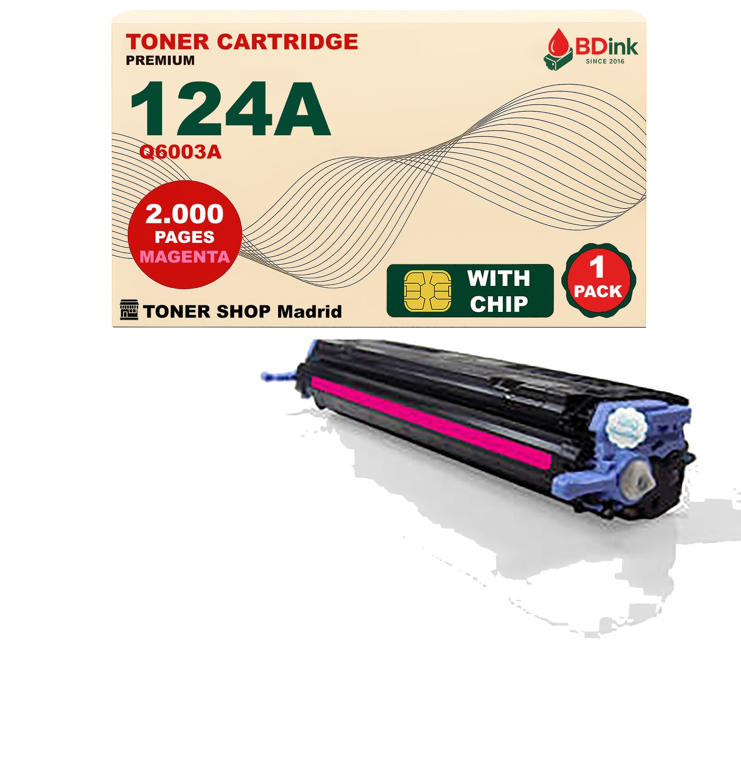 BDink Tóner Compatible HP 124A (Pack 4 CMYK) Q6000A Q6001A Q6002A Q6003A