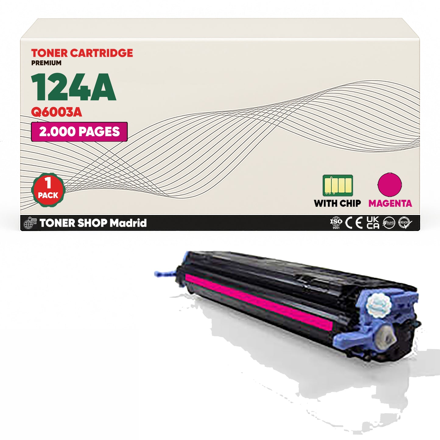 BDink Tóner Compatible HP 124A (Pack 4 CMYK) Q6000A Q6001A Q6002A Q6003A