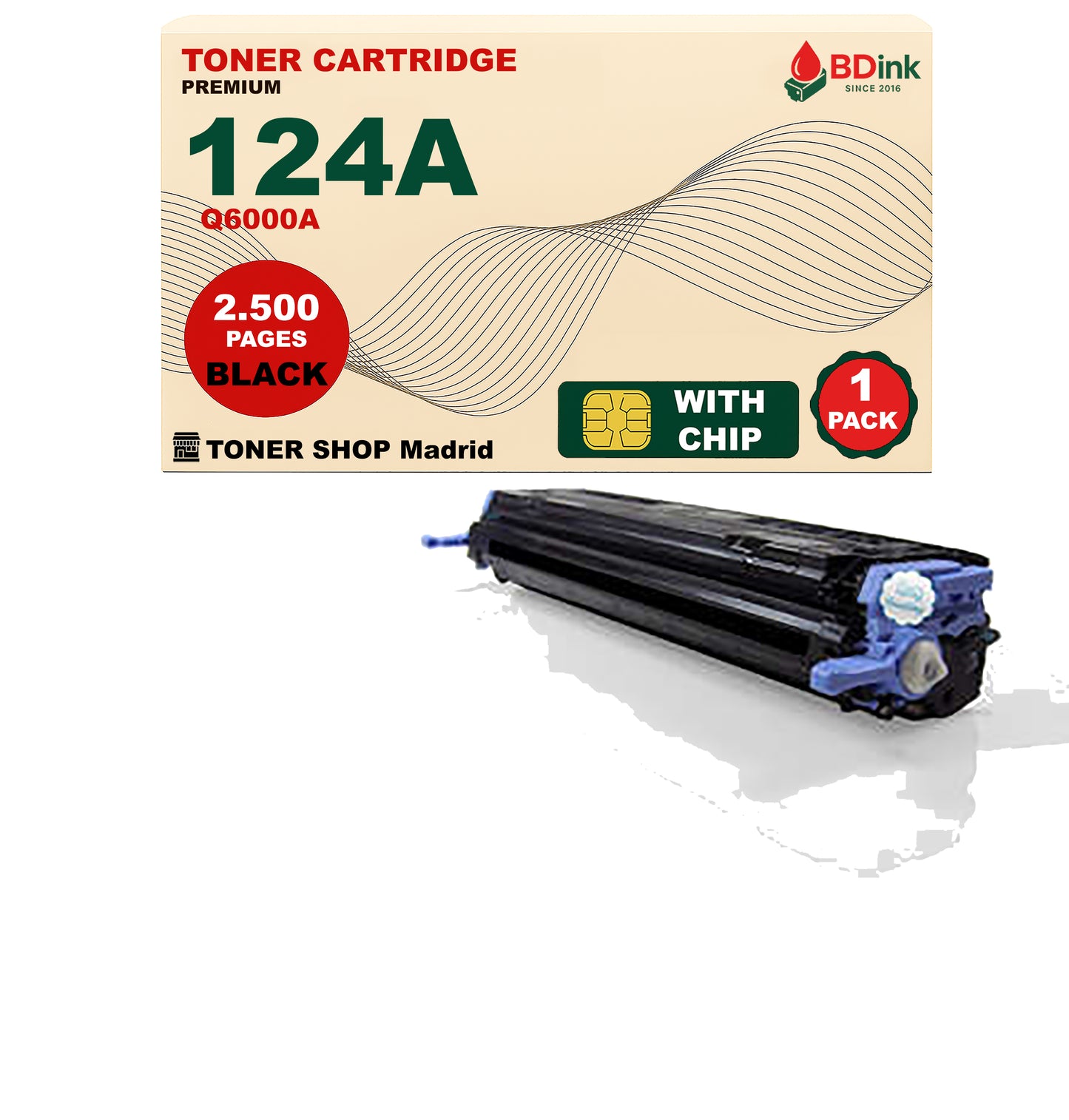 BDink Tóner Compatible HP 124A (Pack 4 CMYK) Q6000A Q6001A Q6002A Q6003A