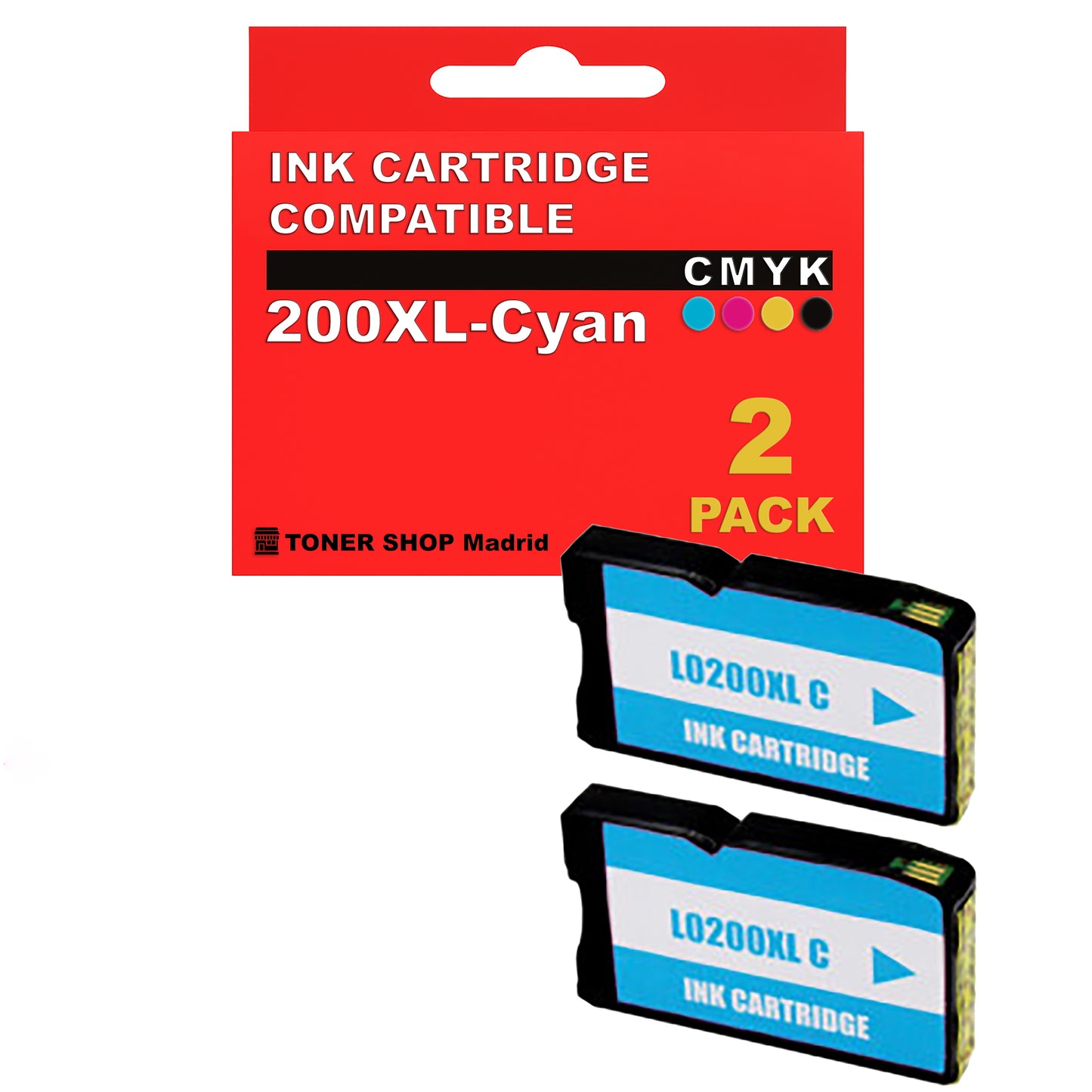 BDink Cartuchos Tinta Compatible con Lexmark 200XL Cyan (Pack de 2)