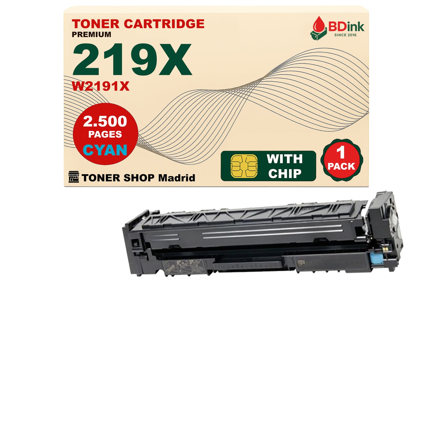 BDink Tóner Compatible HP 219X (Pack 4 CMYK) W2190X W2191X W2192X W2193X