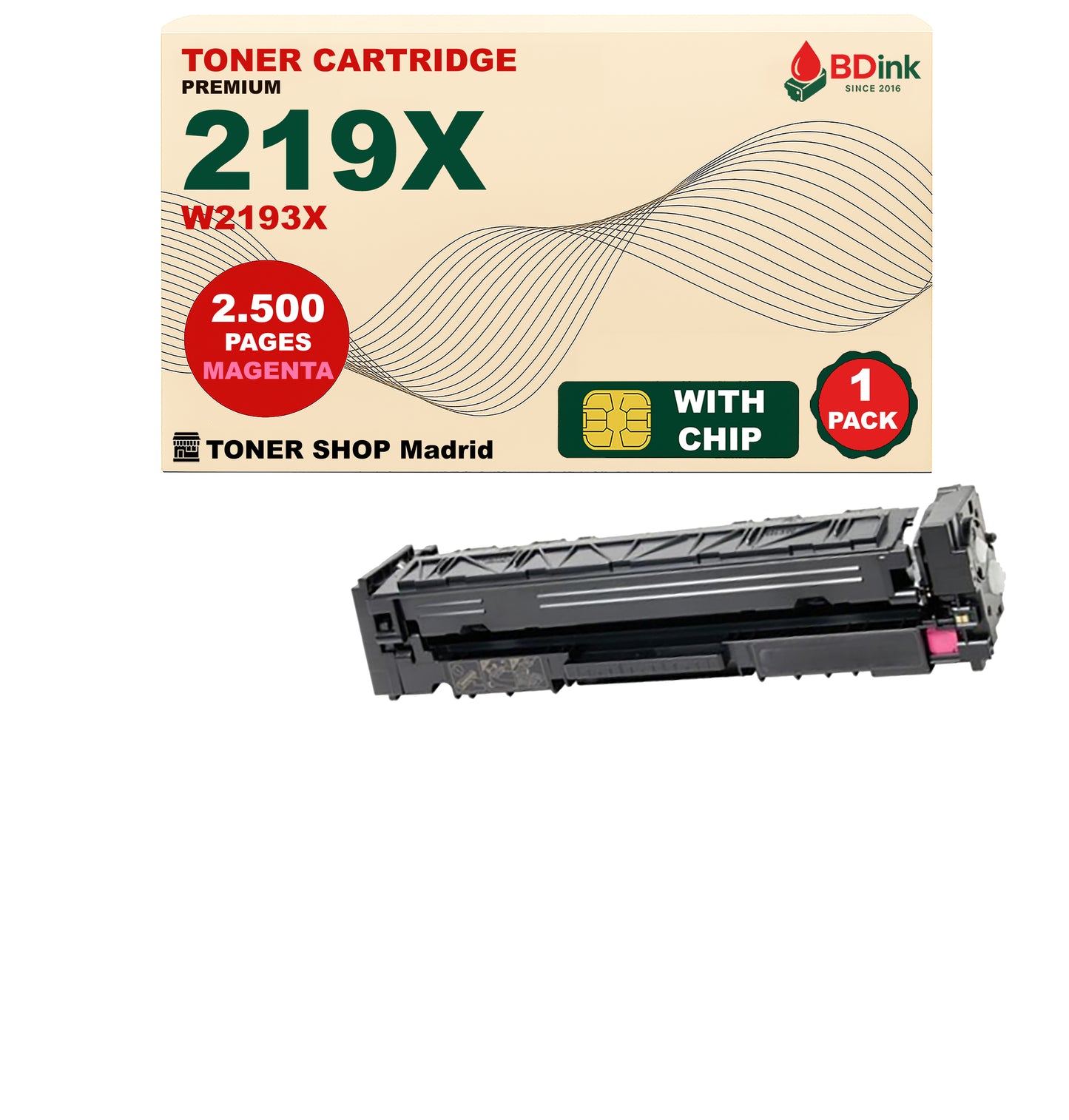 BDink Tóner Compatible HP 219X (Pack 4 CMYK) W2190X W2191X W2192X W2193X