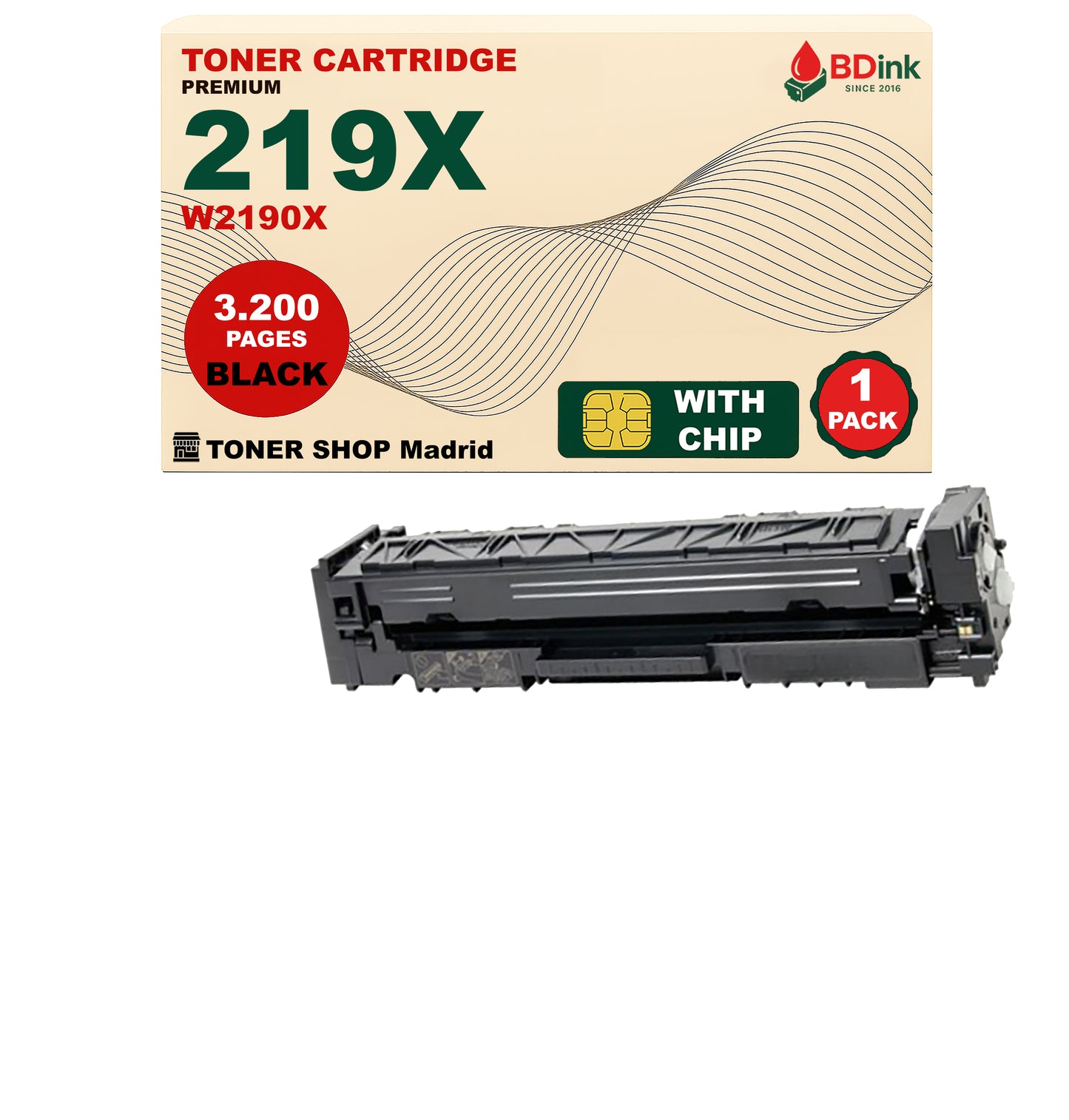 BDink Tóner Compatible HP 219X (Pack 4 CMYK) W2190X W2191X W2192X W2193X