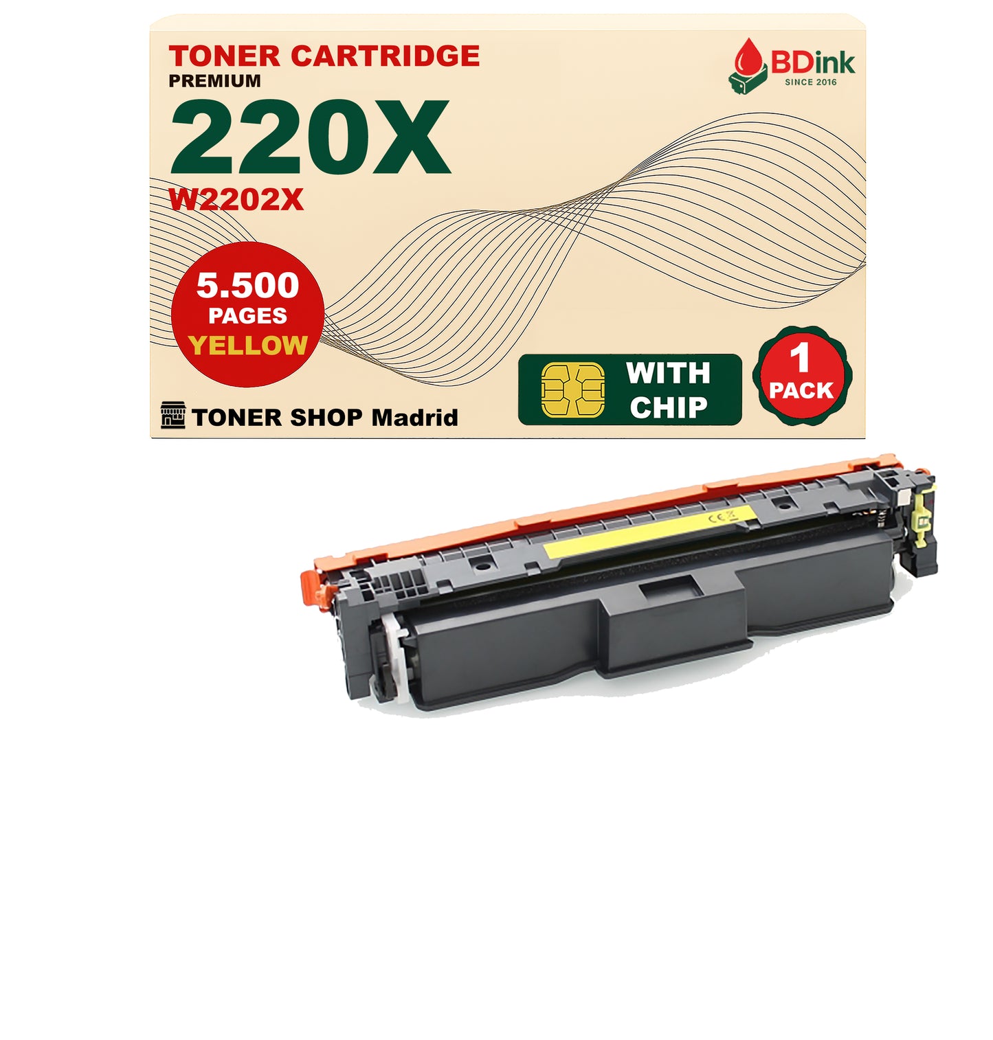BDink Tóner Compatible HP 220X (Pack 4 CMYK) W2200X W2201X W2202X W2203X