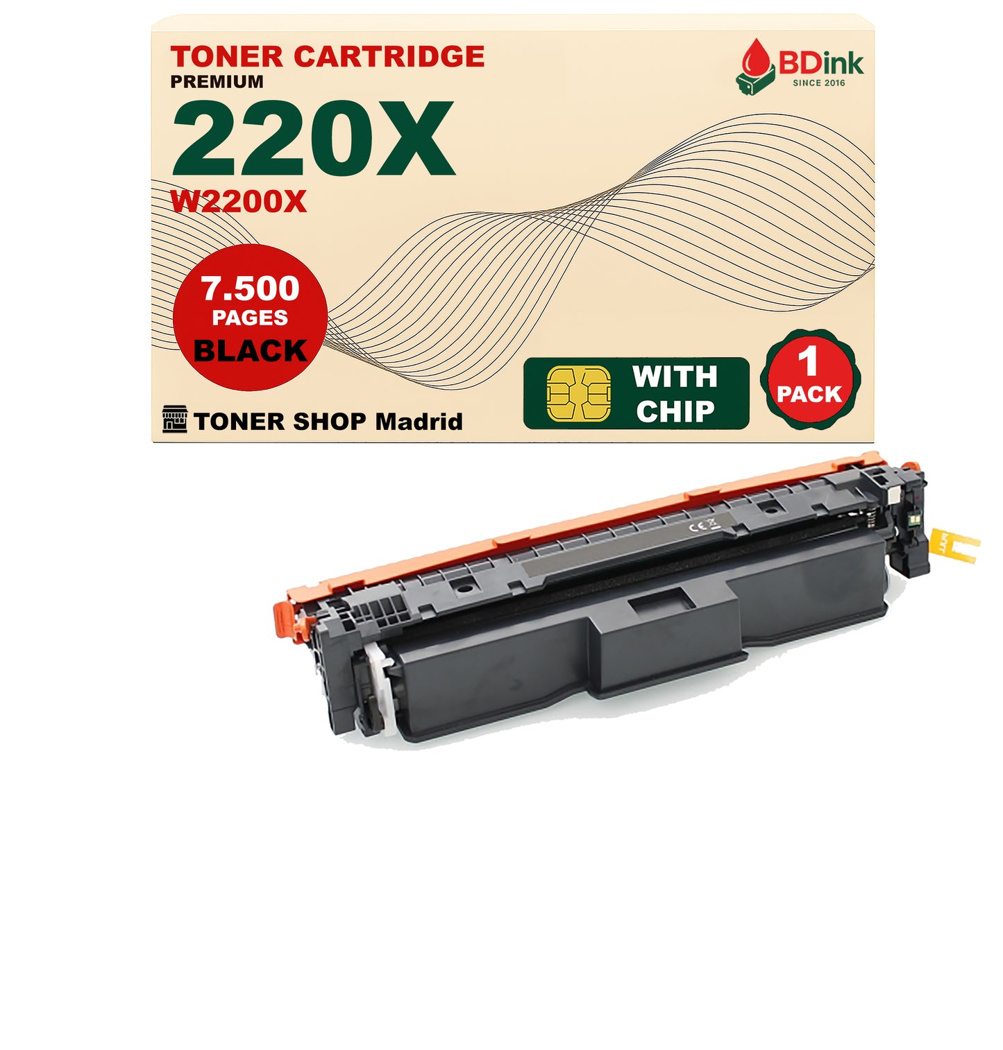 BDink Tóner Compatible HP 220X (Pack 4 CMYK) W2200X W2201X W2202X W2203X