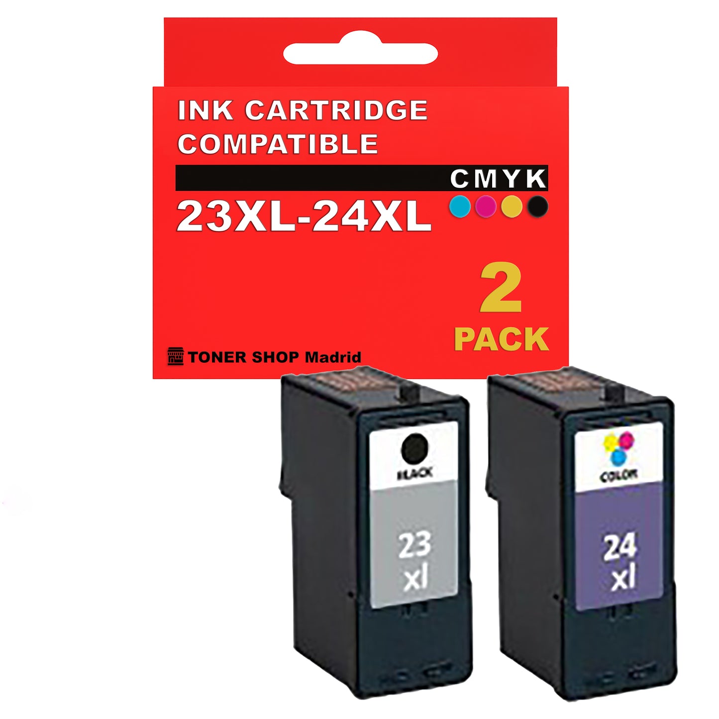 BDink Cartuchos Tinta Compatible con Lexmark 23 Negro y 24 Color (Pack 2)
