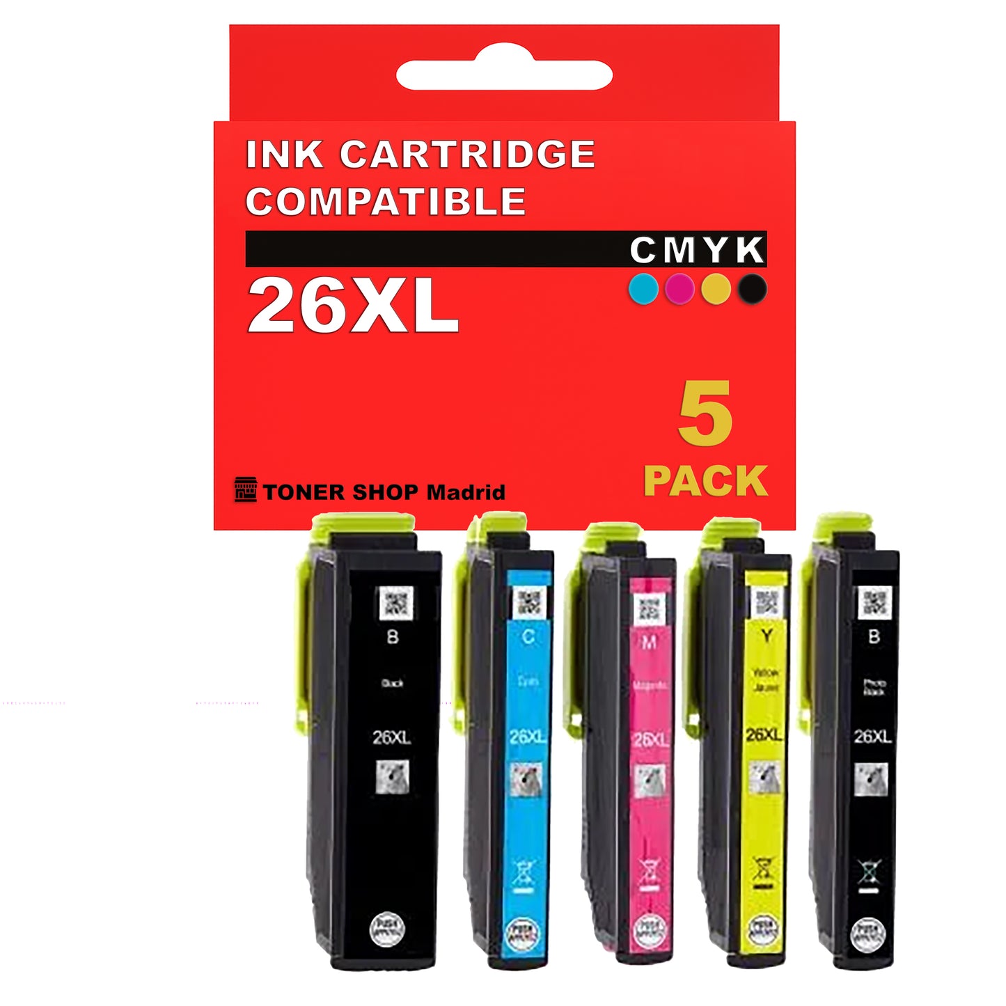BDink Cartuchos Tinta Compatible Epson 26XL CMYK (Pack 5)