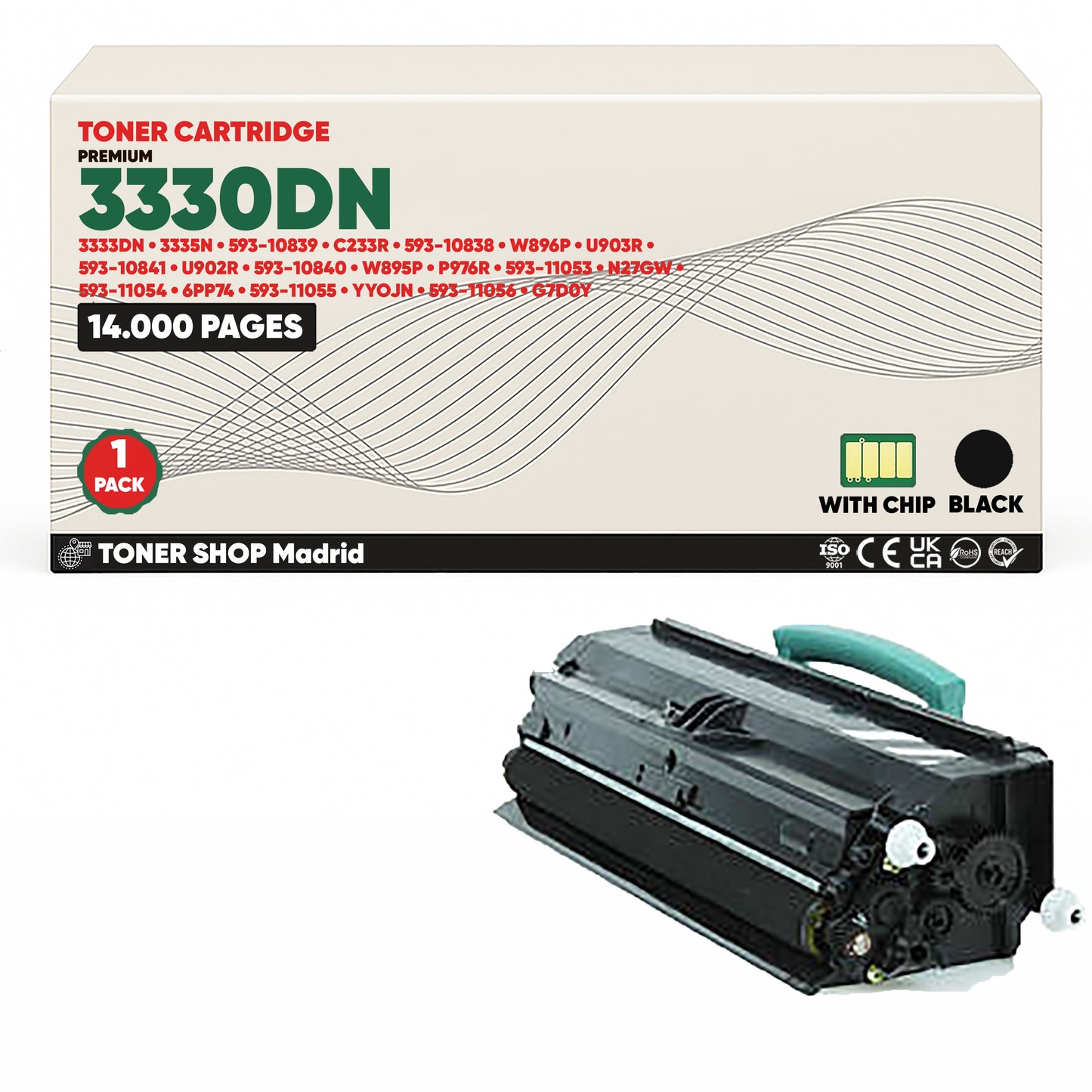 BDink Cartucho Tóner Compatible Dell 3330DN/3333DN/3335DN Negro