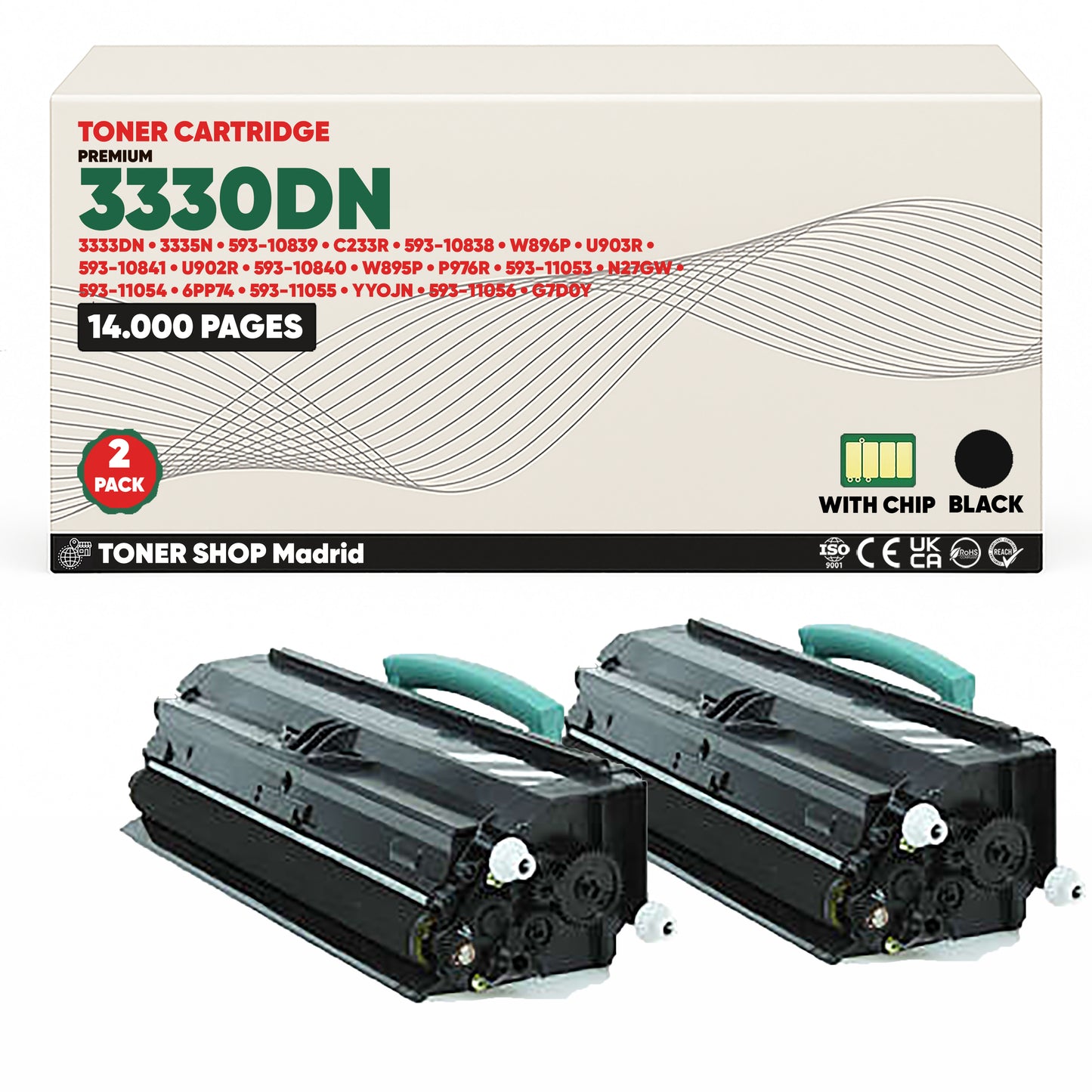 BDink Cartucho Tóner Compatible Dell 3330DN/3333DN/3335DN Negro