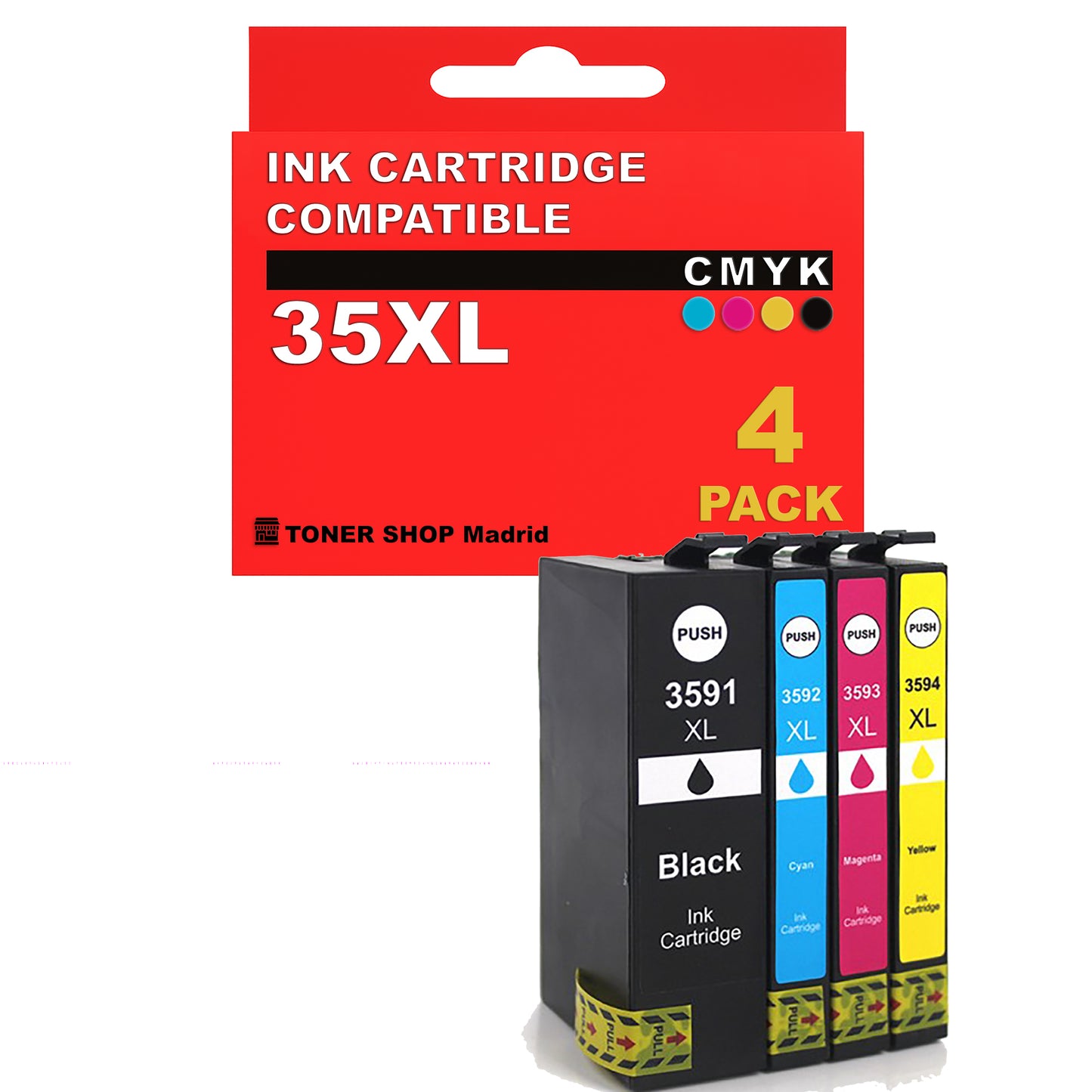 BDink Cartuchos Tinta Compatible Epson 35XL CMYK (Pack 4)