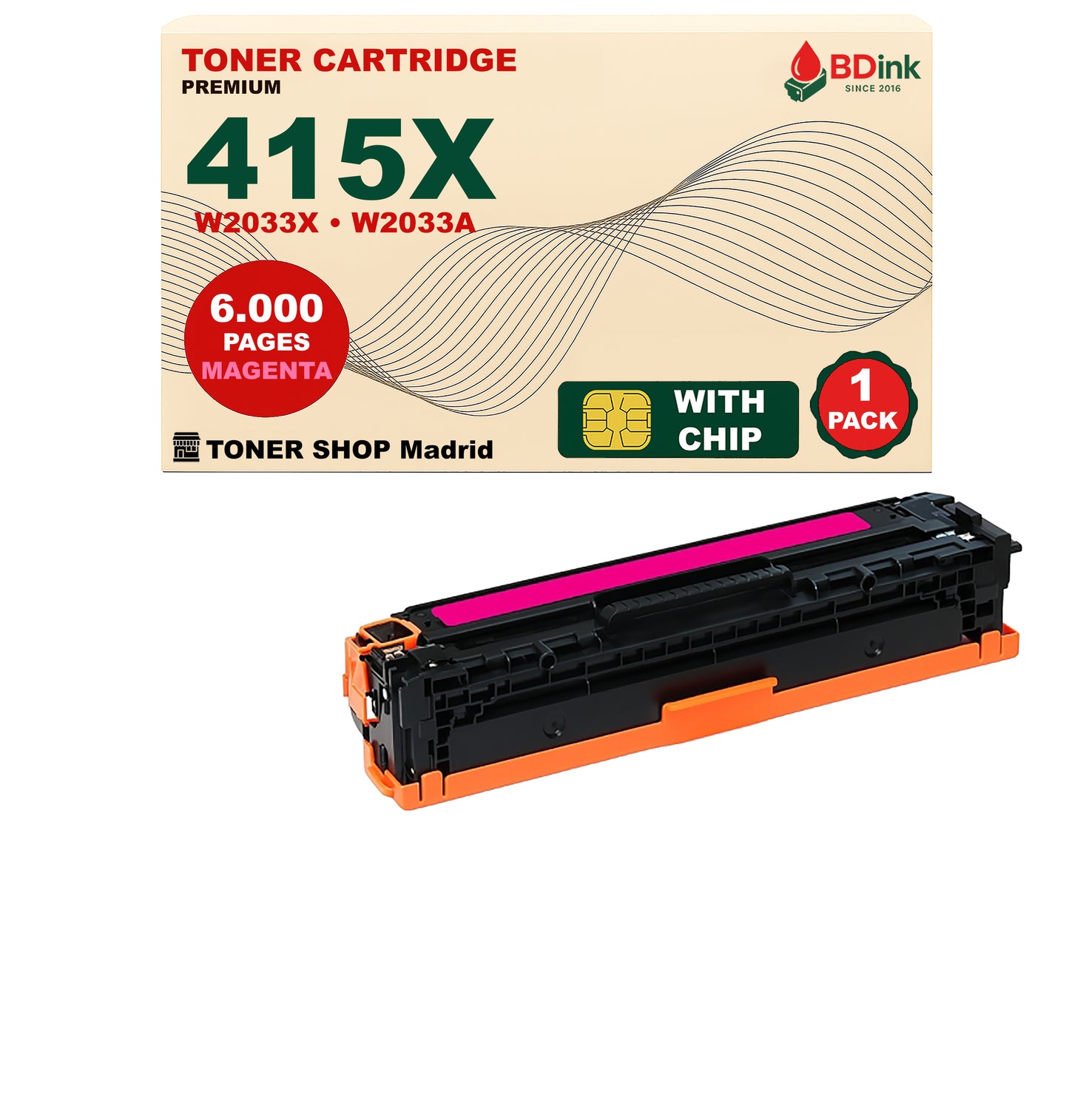 BDink Tóner Compatible HP 415X (Pack 4 CMYK) W2030X W2031X W2032X W2033X