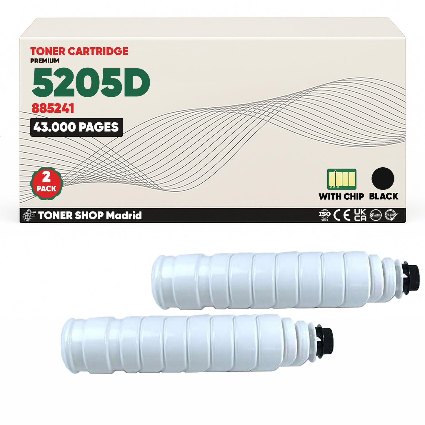 BDink Tóner Compatible Ricoh Type 5205D Negro 885241