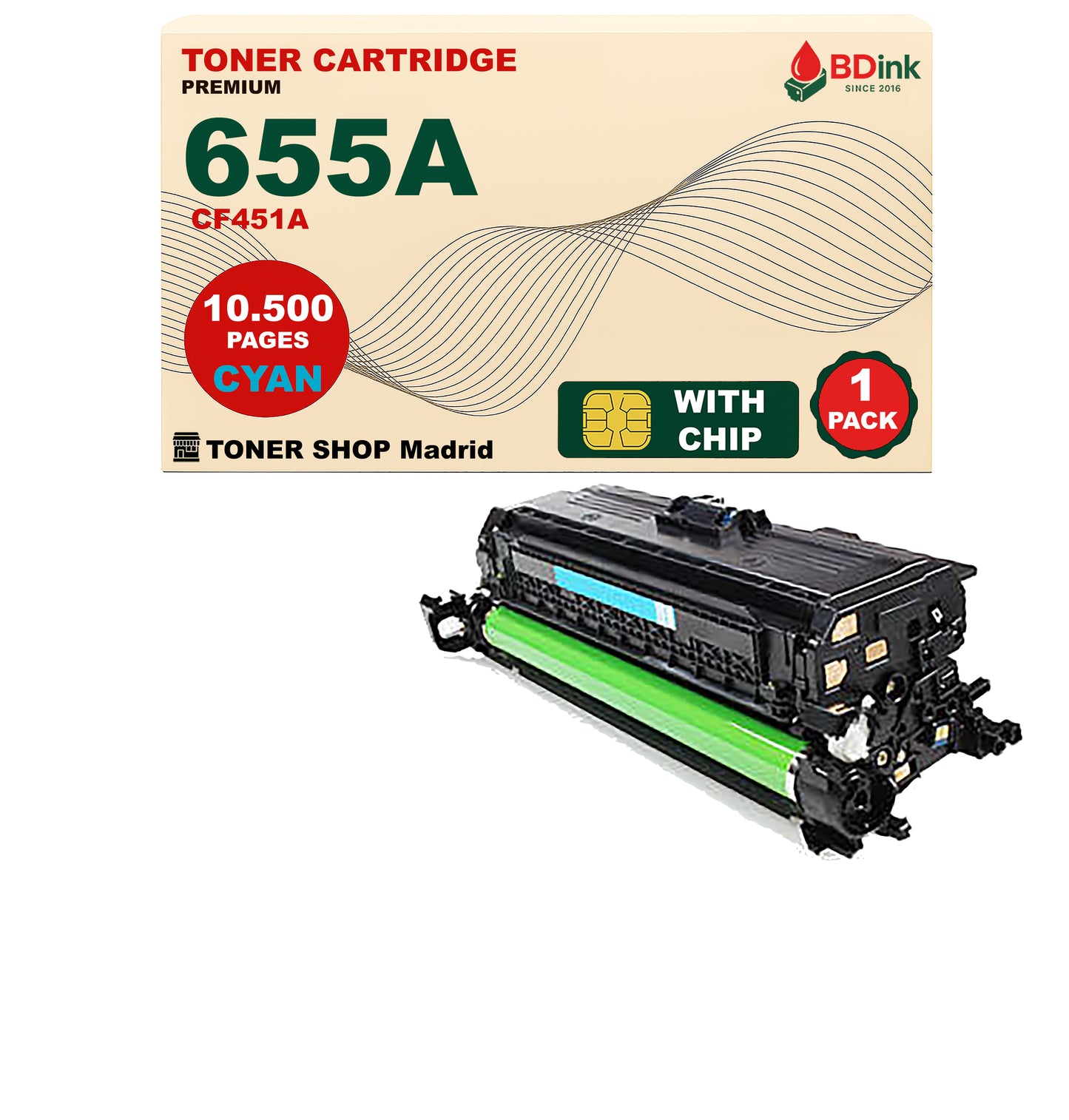 BDink Tóner Compatible HP 655A (Pack 4 CMYK) CF450A CF451A CF452A CF453A