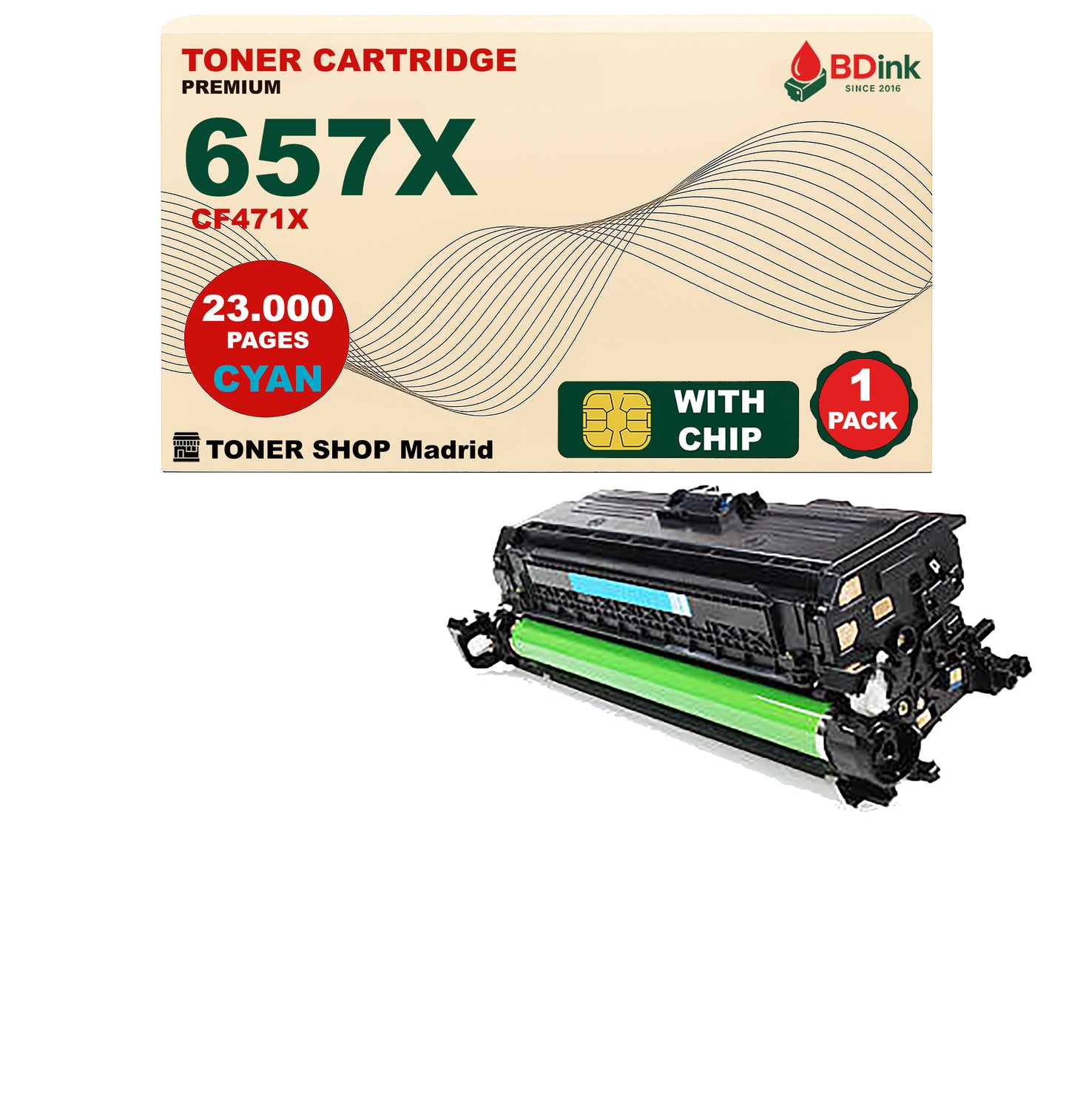 BDink Tóner Compatible HP 657X (Pack 4 CMYK) CF470X CF471X CF472X CF473X