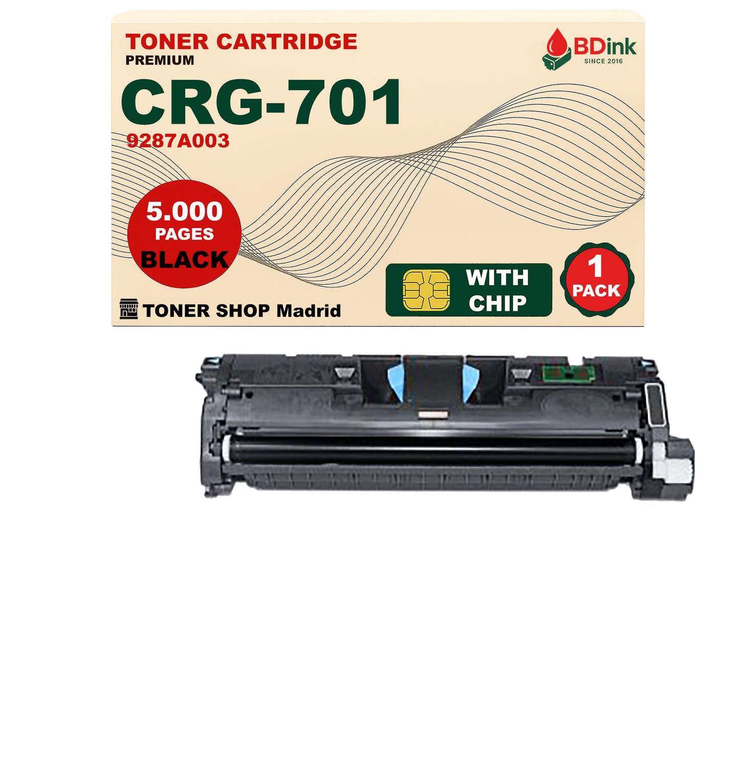 BDink Cartucho Tóner Compatible Canon 701 Negro