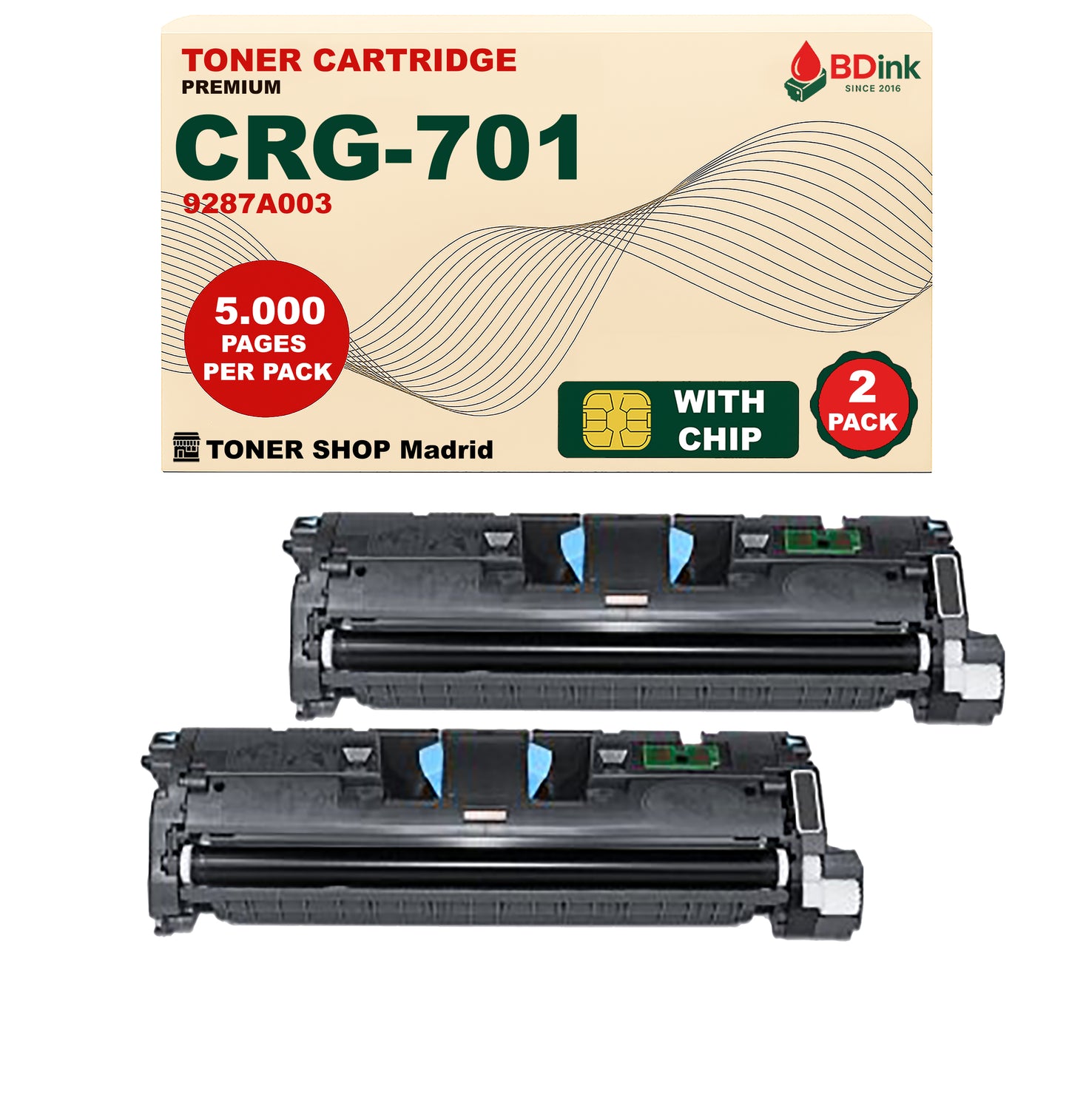 BDink Cartucho Tóner Compatible Canon 701 Negro