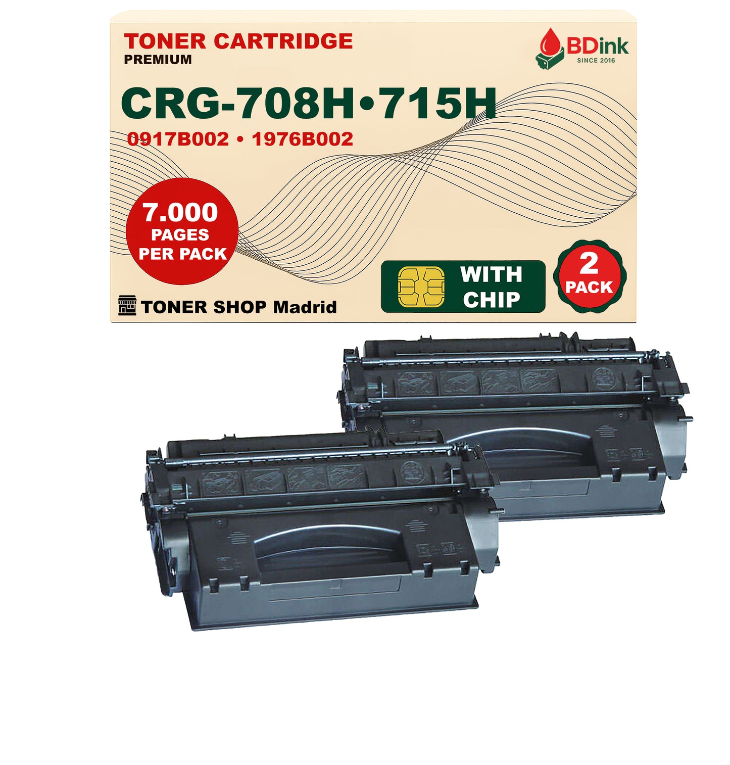 BDink Cartucho Tóner Compatible Canon 708H/715H Negro