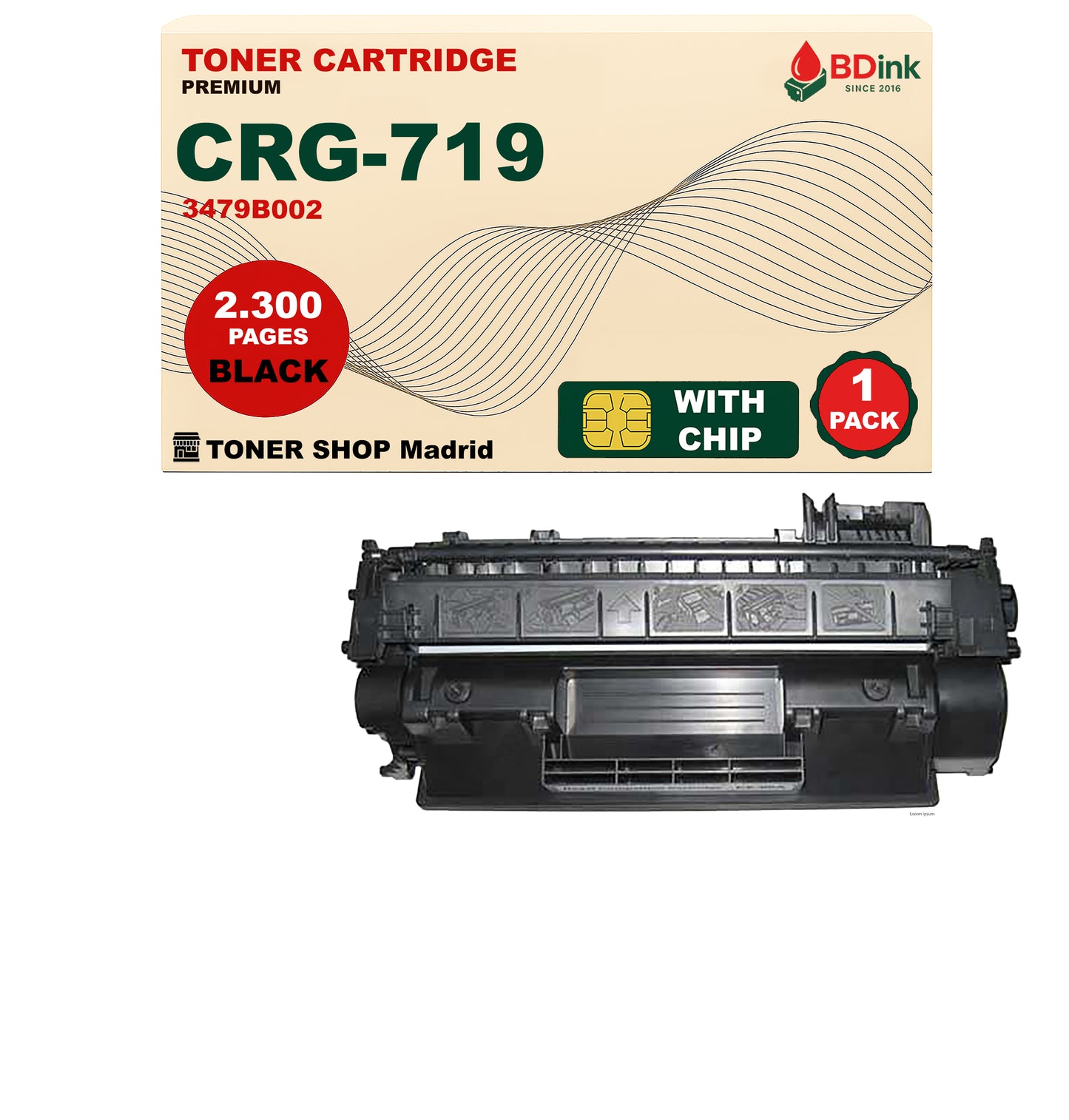 BDink Cartucho Tóner Compatible Canon 719 Negro