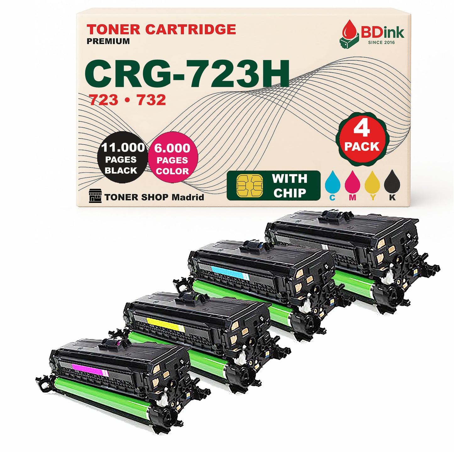 BDink Tóner Compatible Canon 723H/732H (CMYK Pack 4)