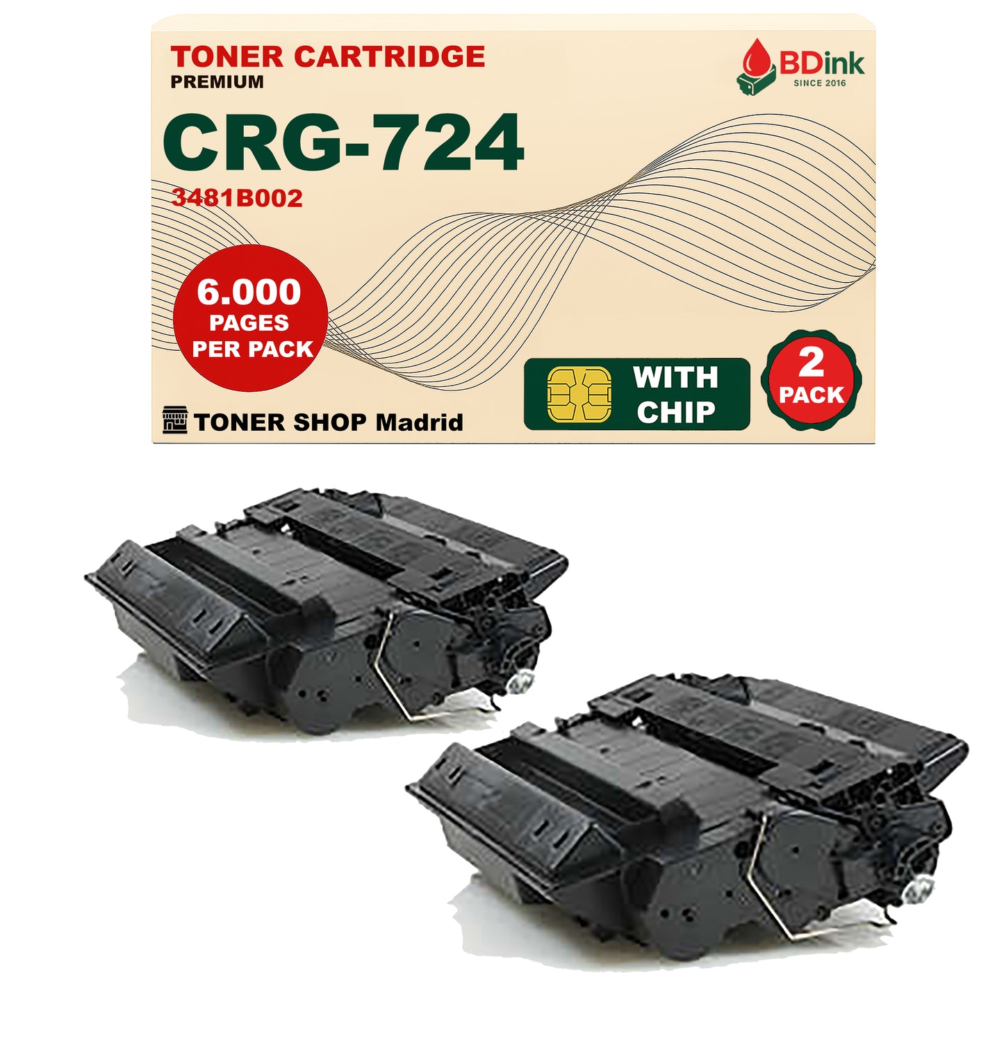 BDink Cartucho Tóner Compatible Canon 724 Negro