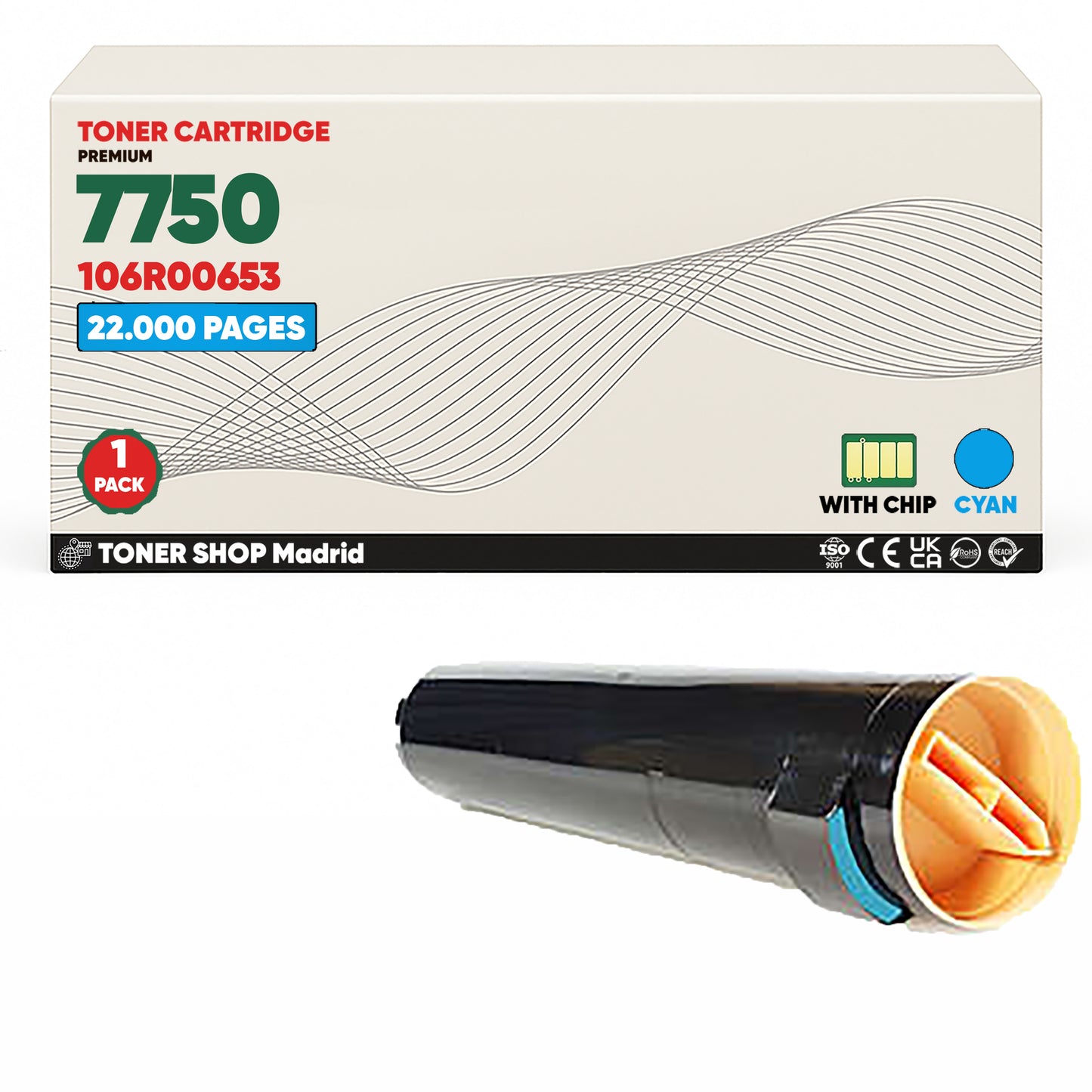 BDink Tóner Compatible Xerox Phaser 7750 (Pack 2 Negro Cyan)