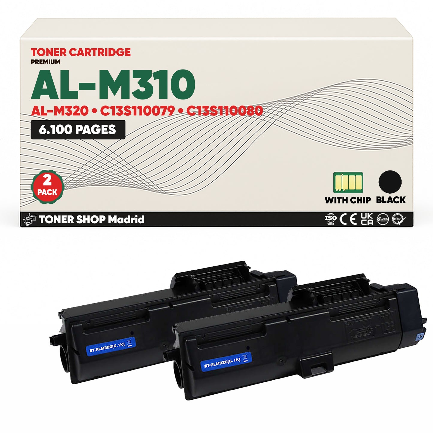 BDink Cartucho Tóner Compatible Epson ALM310 ALM320 Negro (Pack 1)