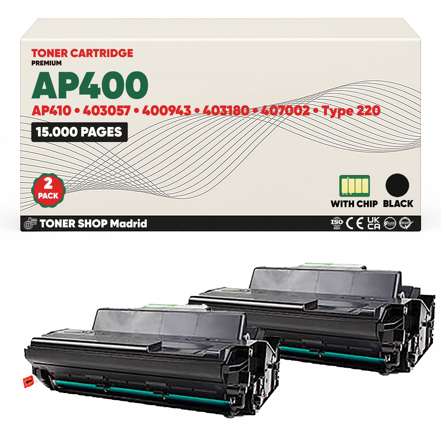 BDink Cartucho Tóner Compatible Ricoh AP400/AP410 Negro