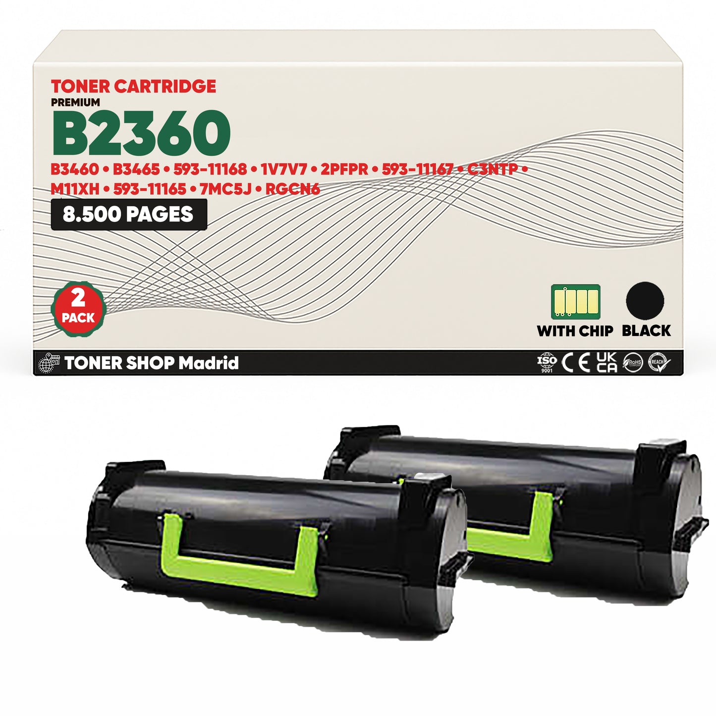 BDink Cartucho/s Tóner Compatible/s Dell B2360/B3460/B3465 Negro