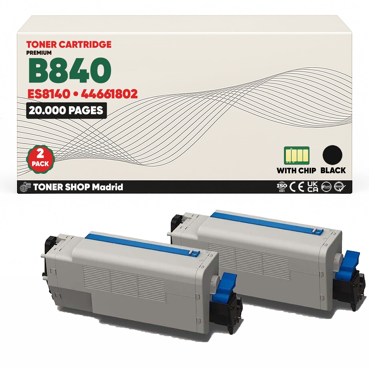 BDink Cartucho Tóner Compatible OKI B840/ES8140 Negro