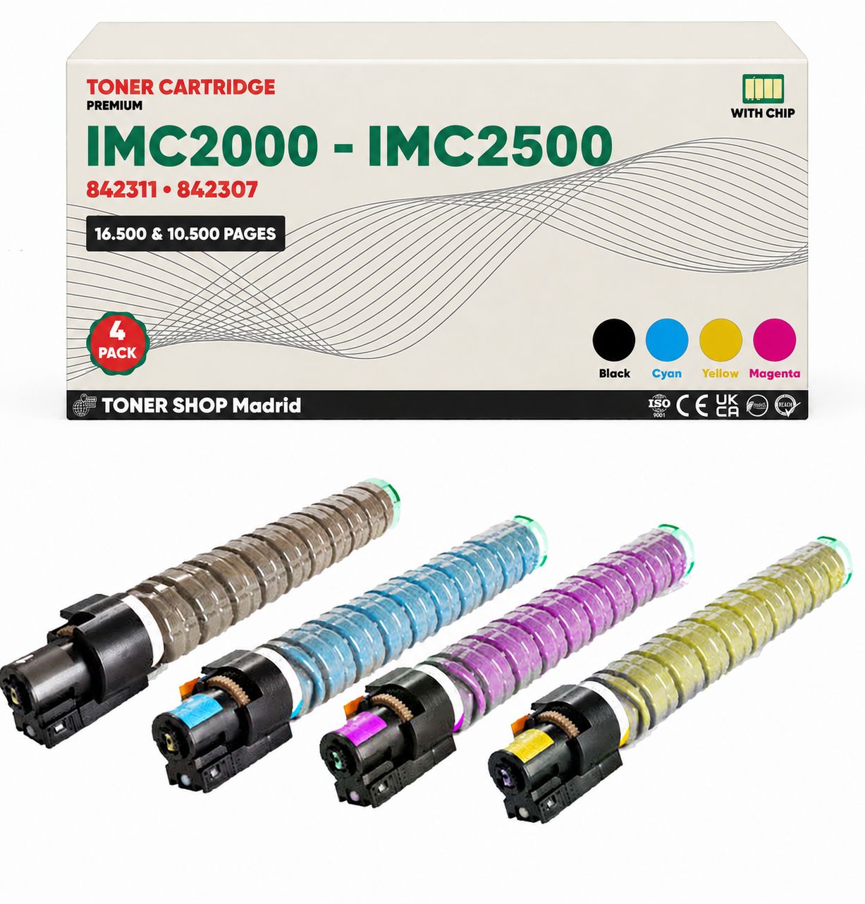 BDink Cartucho/s Tóner Compatible/s Ricoh IMC2000 / IMC2500 CMYK (Pack 4)