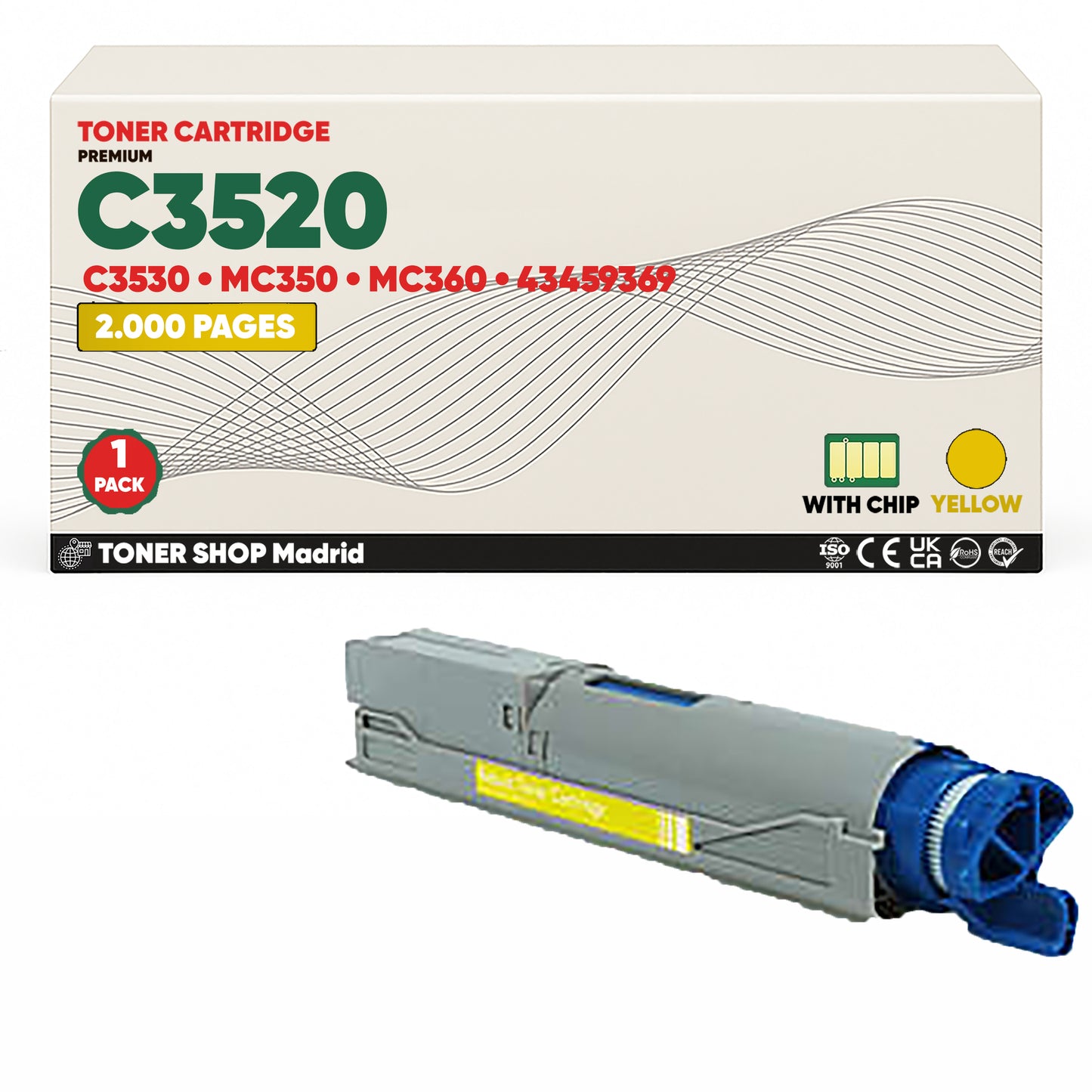 BDink Cartucho Tóner Compatible OKI C3520/C3530/MC350/MC360 (3 Pack)