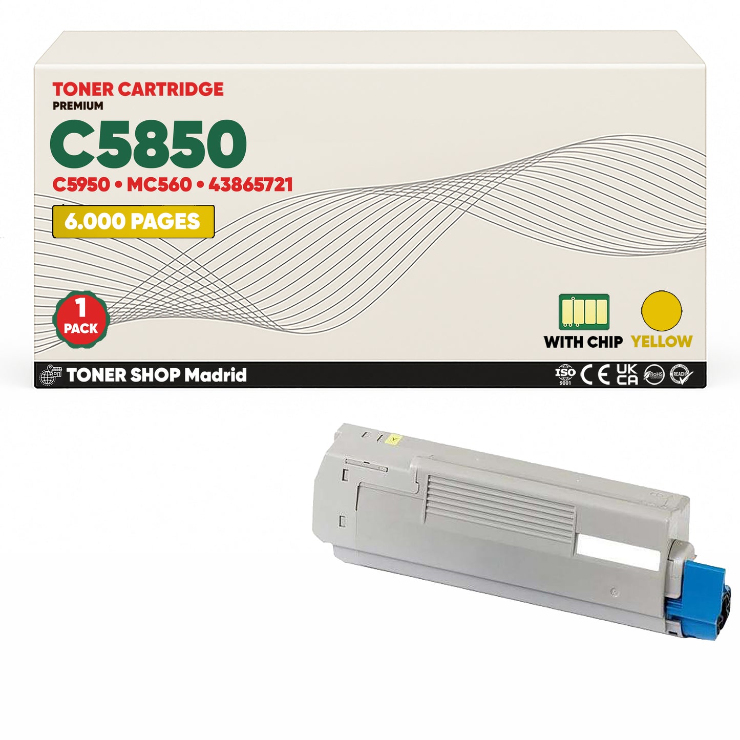 BDink Cartuchos Tóner Compatibles OKI C5850/C5950/MC560 CMYK (Pack 4)