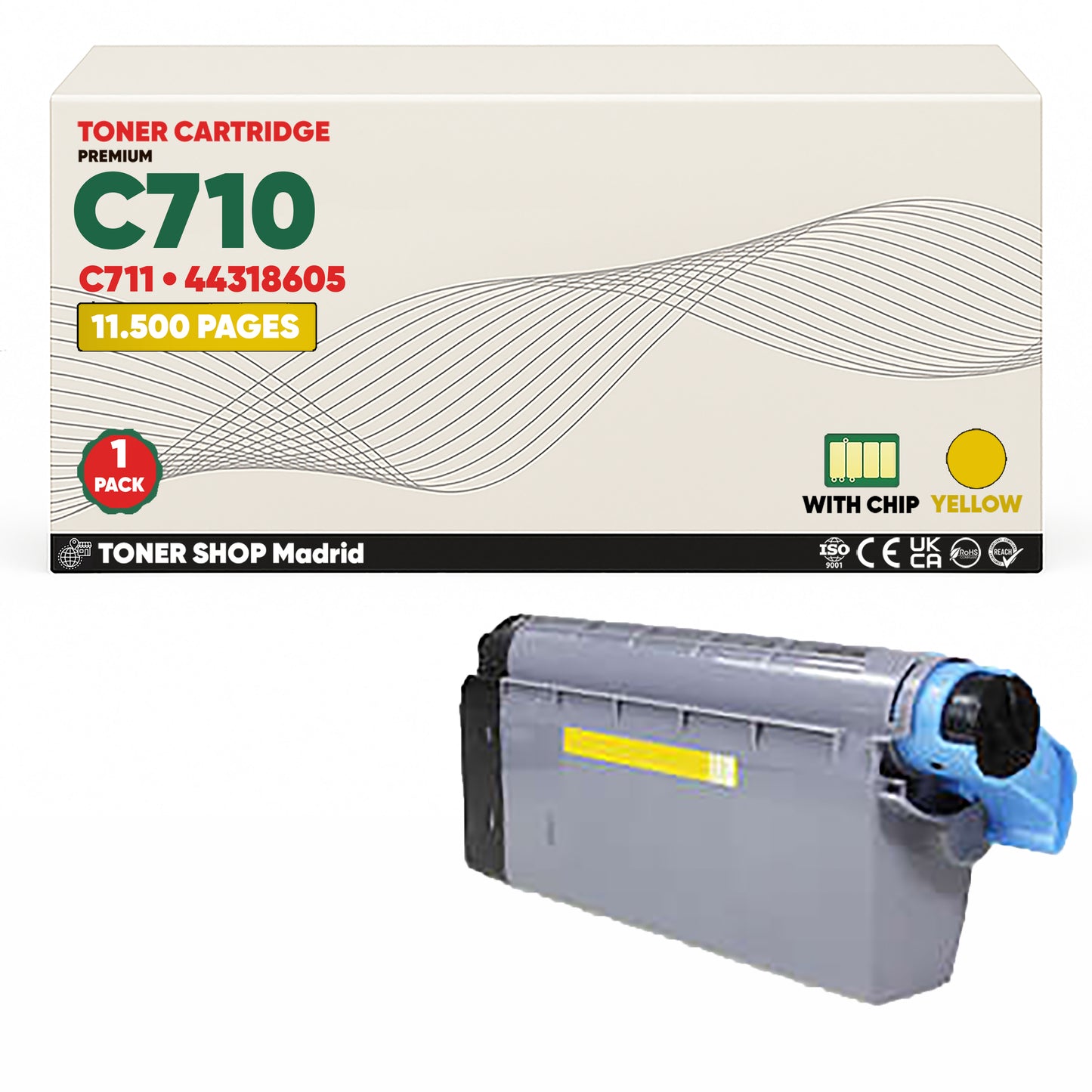 BDink Cartuchos Tóner Compatibles OKI C710/C711 CMYK (Pack 4)