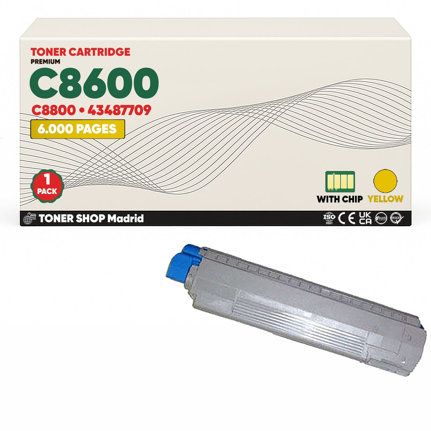 BDink Cartuchos Tóner Compatibles OKI C8600/C8800 CMYK (Pack 4)