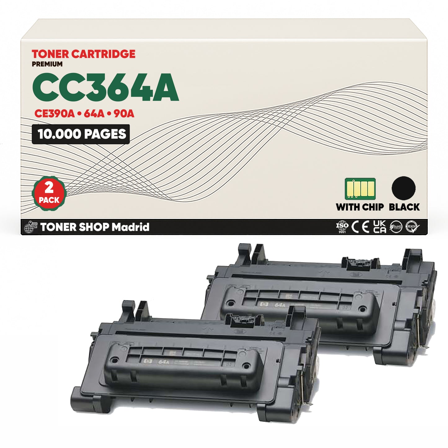 BDink Cartucho Tóner Compatible HP CC364A Negro (Pack 1) - Reemplaza 64A/90A
