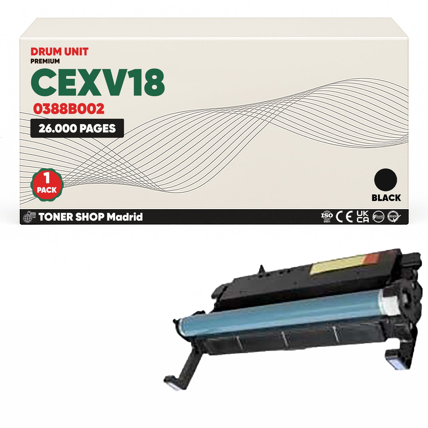 BDink Tambor Compatible Canon CEXV18 Negro (Pack 1) Drum