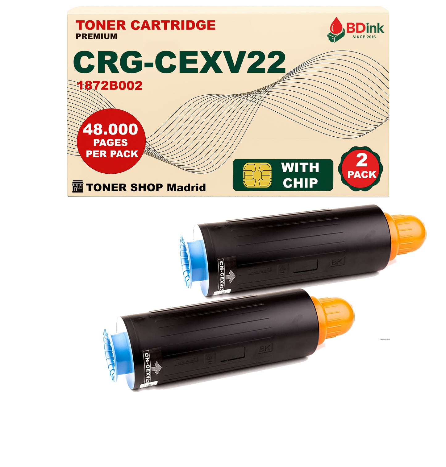 BDink Cartucho Tóner Compatible Canon CEXV22 Negro