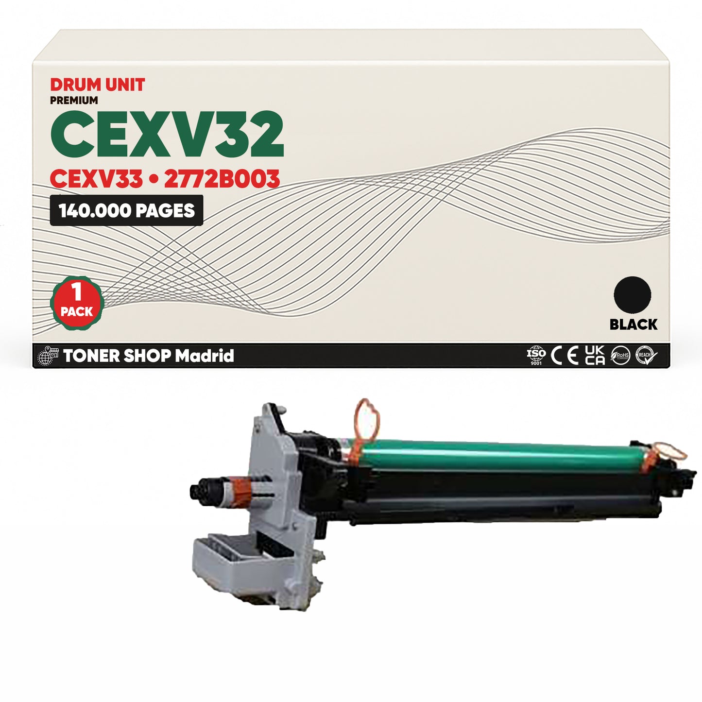 BDink Tambor Compatible Canon CEXV32/CEXV33 Negro (Pack 1) Drum
