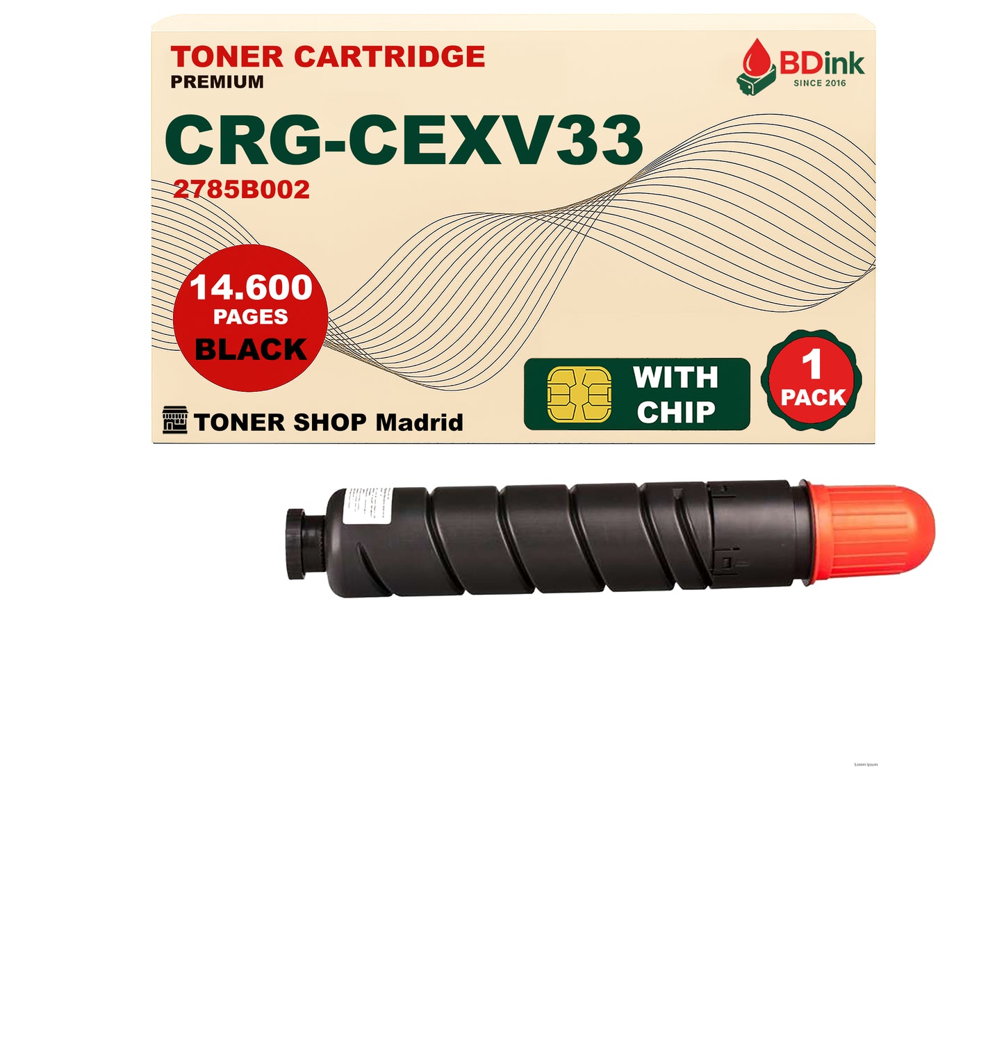 BDink Cartucho Tóner Compatible Canon CEXV33 Negro